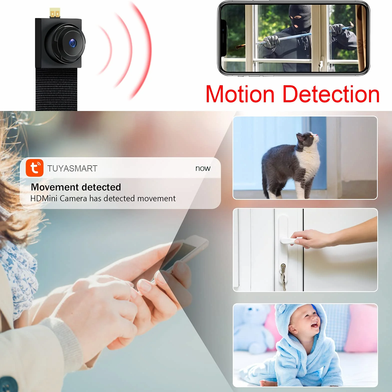 LXMIMI Mini kamera WiFi 1080p HD noktowizor wykrywanie ruchu Android iOS