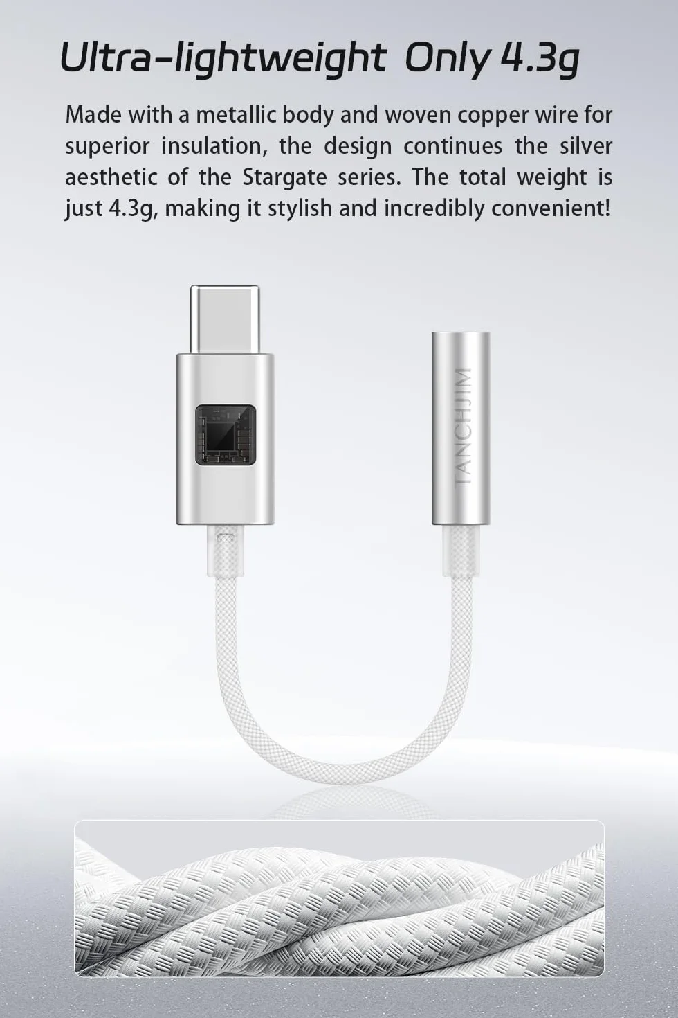 TANCHJIM Stargate 2 przenośny wzmacniacz słuchawkowy HiFi USB-C CS43131 DAC 32 bit/384 kHz DSD64/128/256 AMP DSP