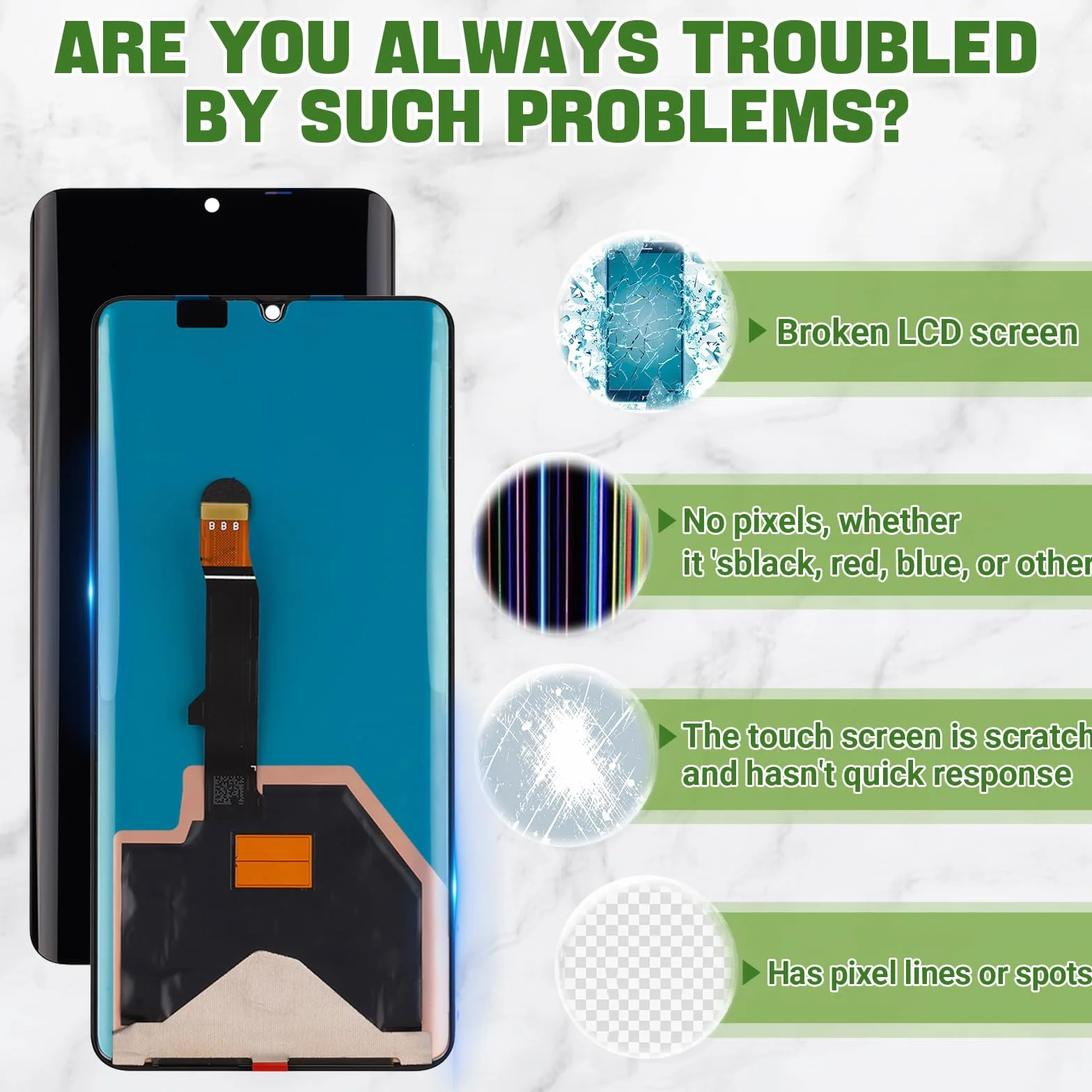 Nowy cyfrowy cyfrowy cyfrowy zestaw TFT LCD do Huawei P30 Pro LCD Display Touch Digitizer z ulepszonym zestawem narzędzi naprawczych bez funkcji odcisków palców