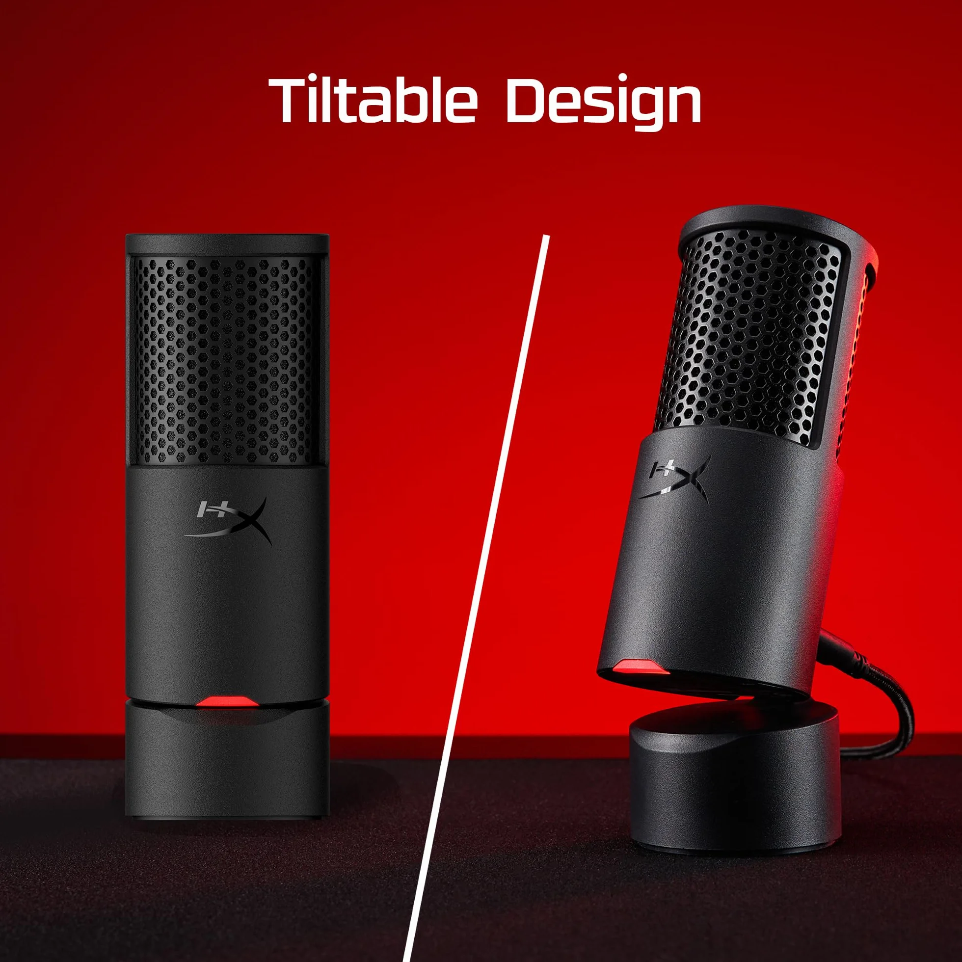 HyperX SoloCast 2 mikrofon kondensator Usb-C do gier, przesyłania strumieniowego, podcastu, kompatybilny z komputerami PC, Mac i gwintowanymi ramionami, sterowanie za pomocą oprogramowania Ngenuity