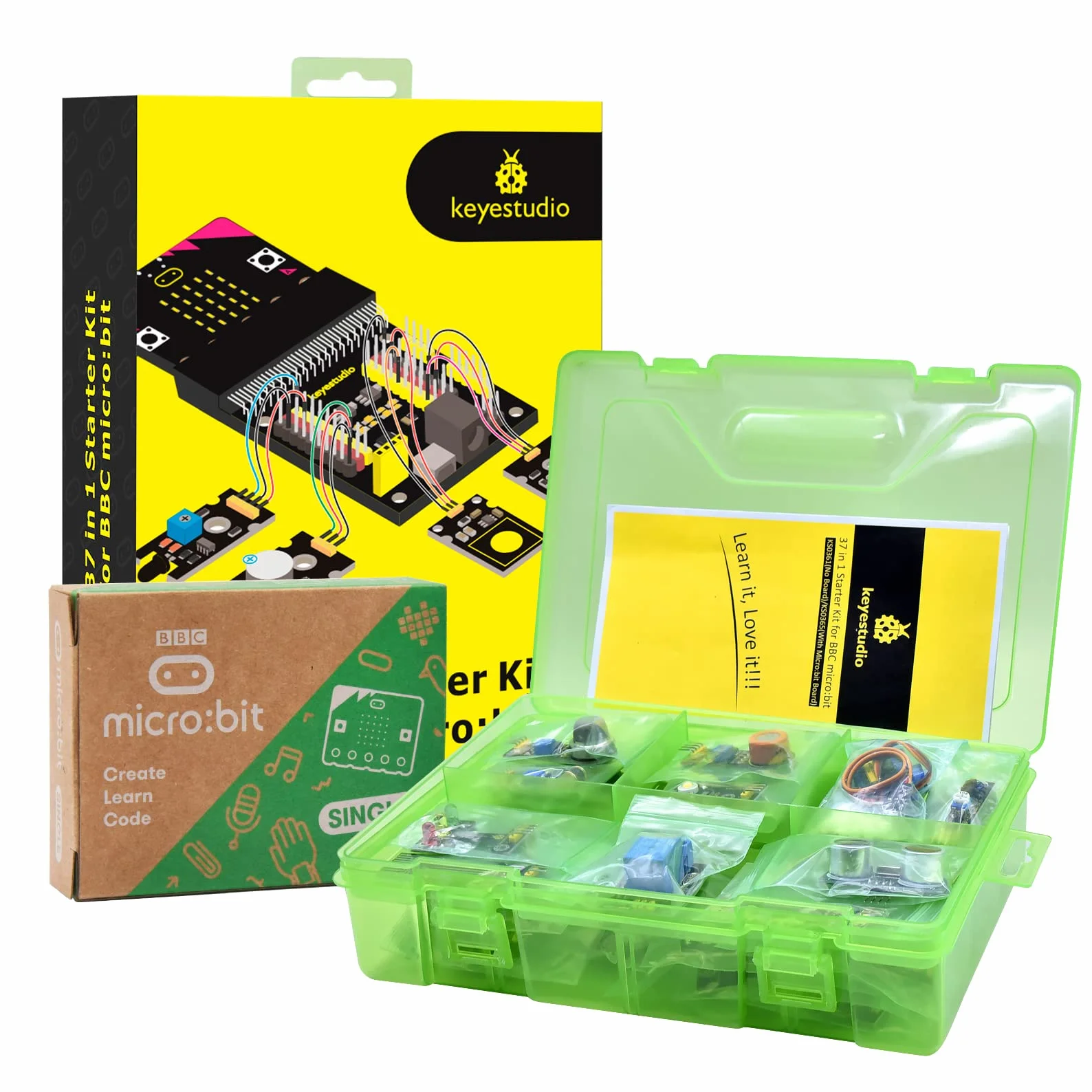 KEYESTUDIO BBC Micro:bit Starter Kit Zestaw modułu czujnika z płytką Microbit V2.2
