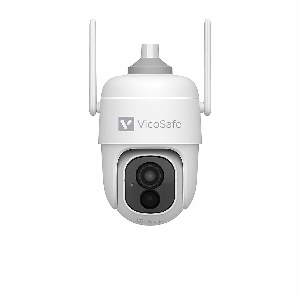 VicoHome bezprzewodowa kamera zewnętrzna Wi-Fi 2K z panelem solarnym, PTZ 360°, noktowizja, wodoodporna