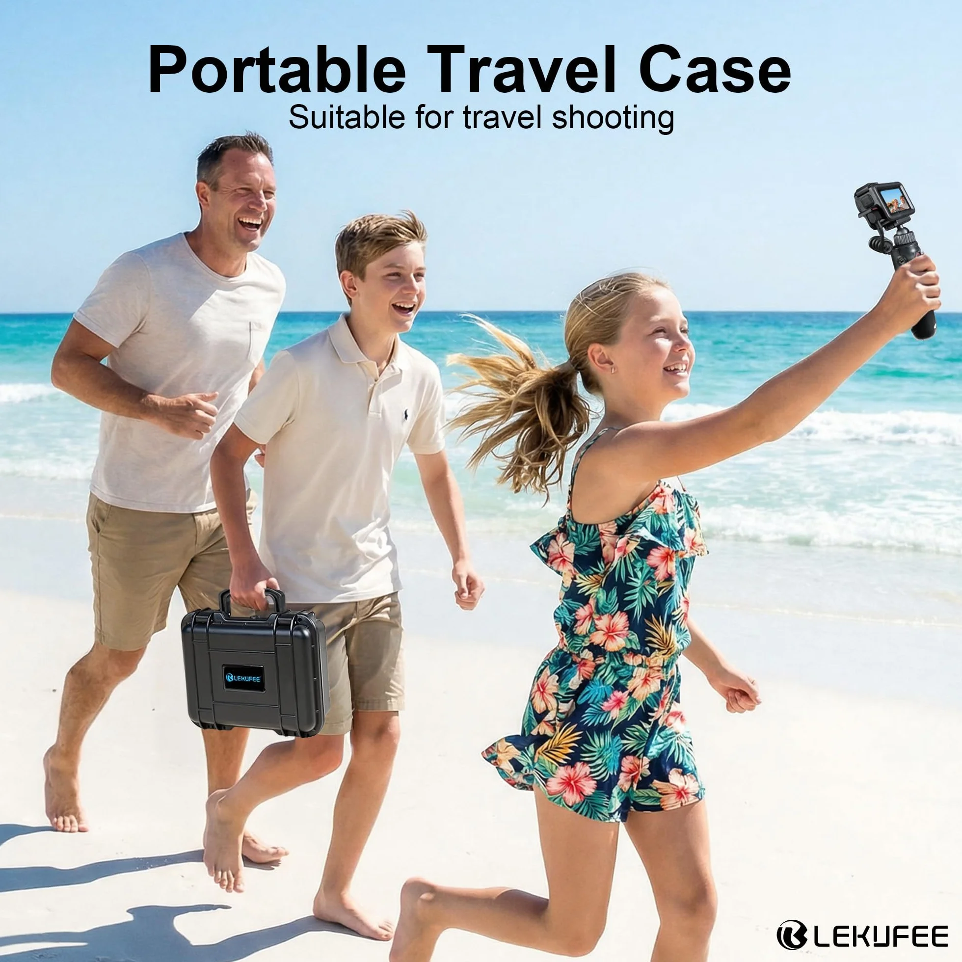 Lekufee Małe Wodoodporne Twarde Etui dla DJI Osmo Action 6/5 Pro/4/3,Combo i innymi akcesoriami (tylko etui)