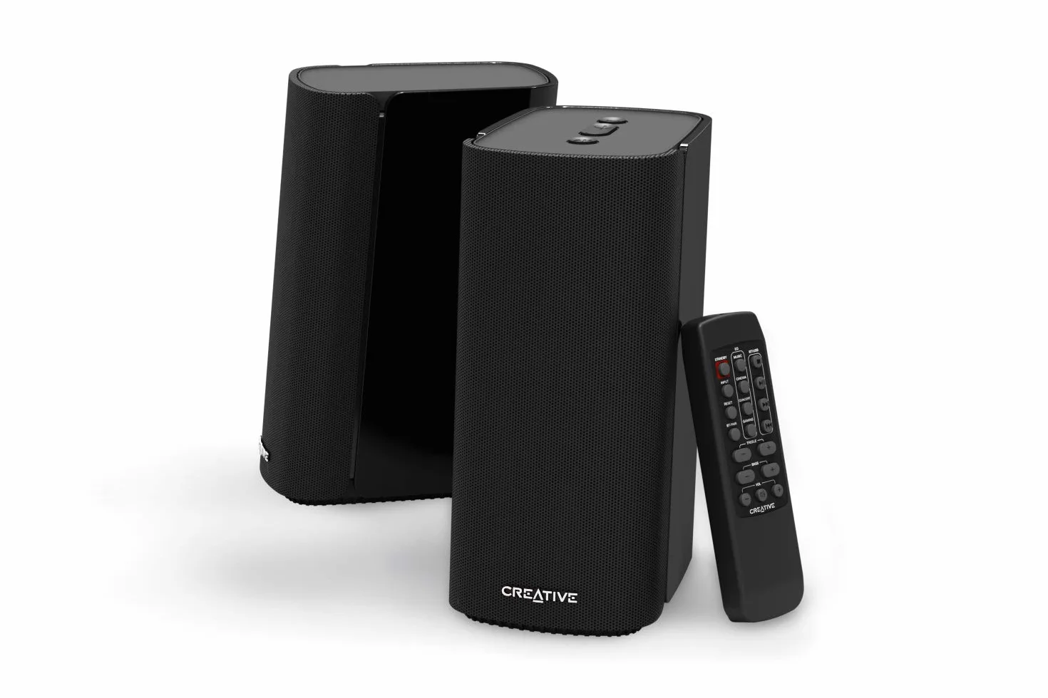 Creative 51MF1690AA000 Kompaktowy Głośnik biurkowy 2.0 z Hi-Fi, Czarny, 80 W