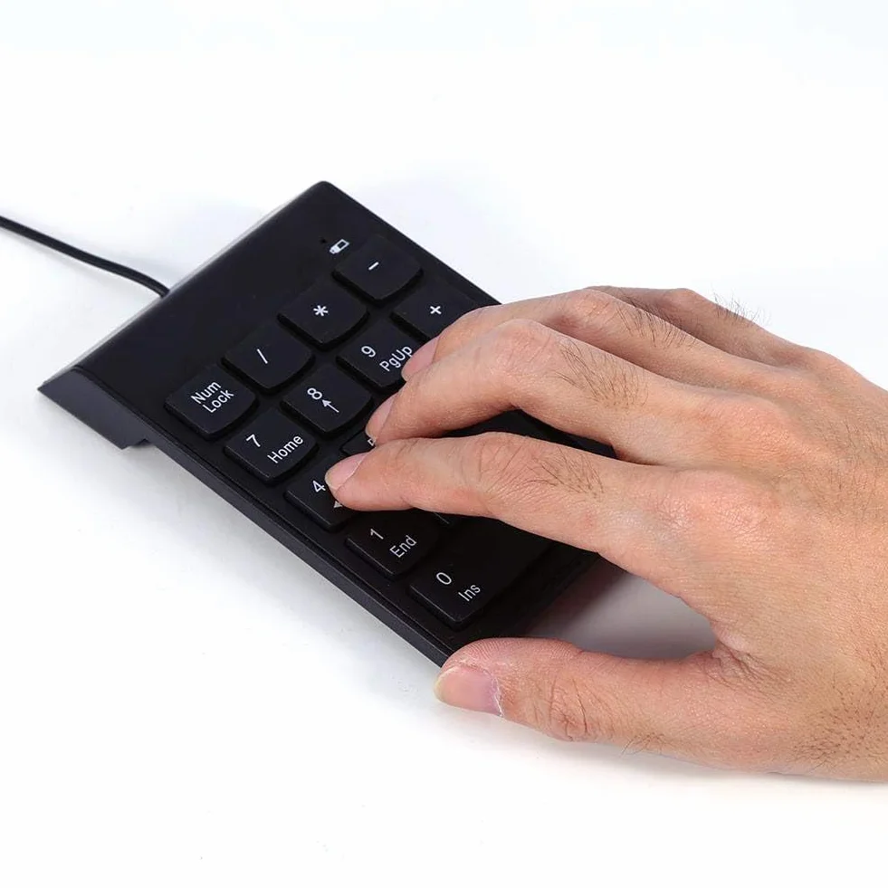 Klawiatura numeryczna USB Przenośna mini klawiatura numeryczna 18-klawiszowa klawiatura do laptopa Desktop PC Pro Klawiatura numeryczna USB
