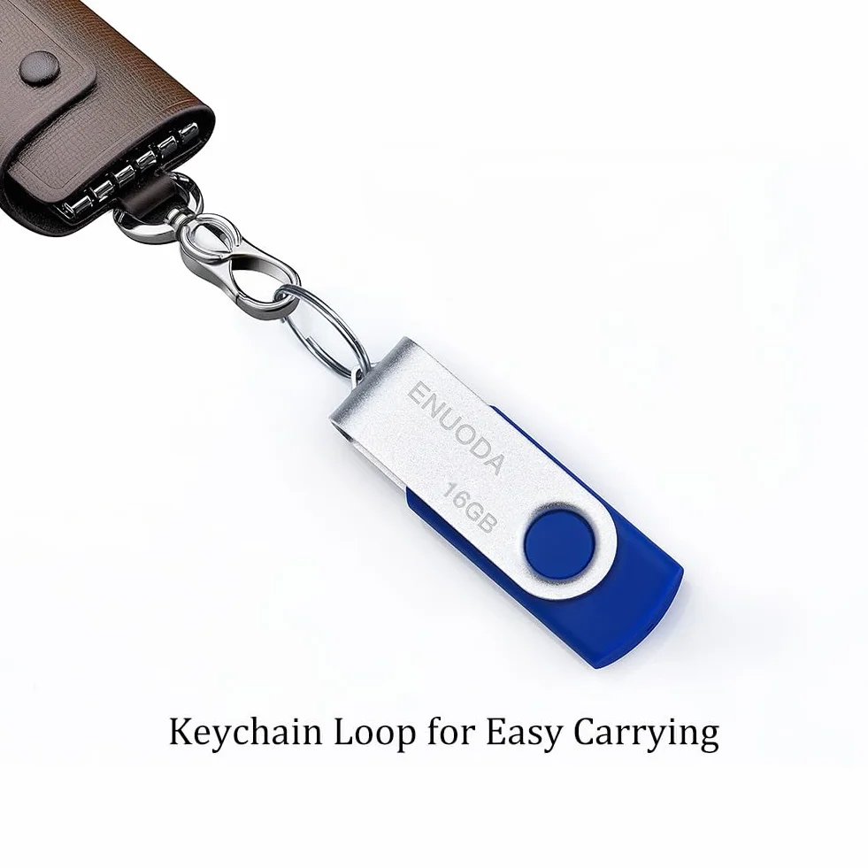 ENUODA Pamięć USB 16 GB 10 Sztuki USB 2.0 Pendrive Metalowa Obrotowe Dyski Kciuki Napęd (10 Mieszany Kolor)