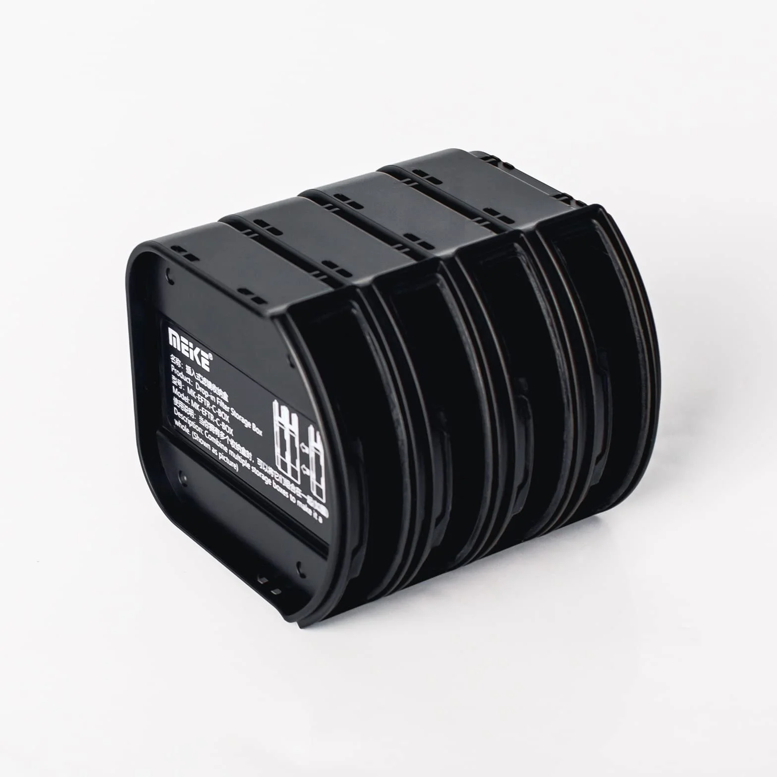 Meike EFTR-C Pudełko do przechowywania filtra kroplowego do CPL VND przezroczysta czarna obudowa z 4 filtrami UV