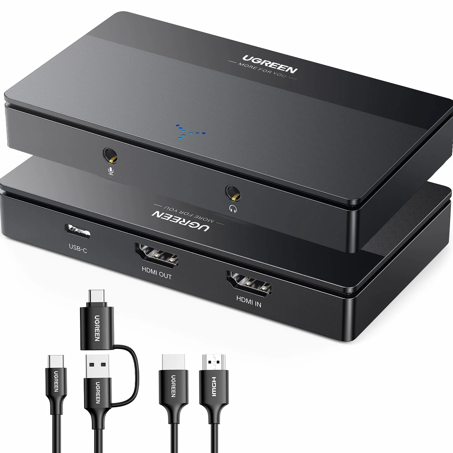 UGREEN 4K Video Capture Card, HDMI to USB Type C Video Grabber 1080P 60fps for Gaming Live Streaming Video Recorder, kompatybilny z Switch PS5 PS4 Xbox iPad DSLR Camera MacBook Laptop PC Phone