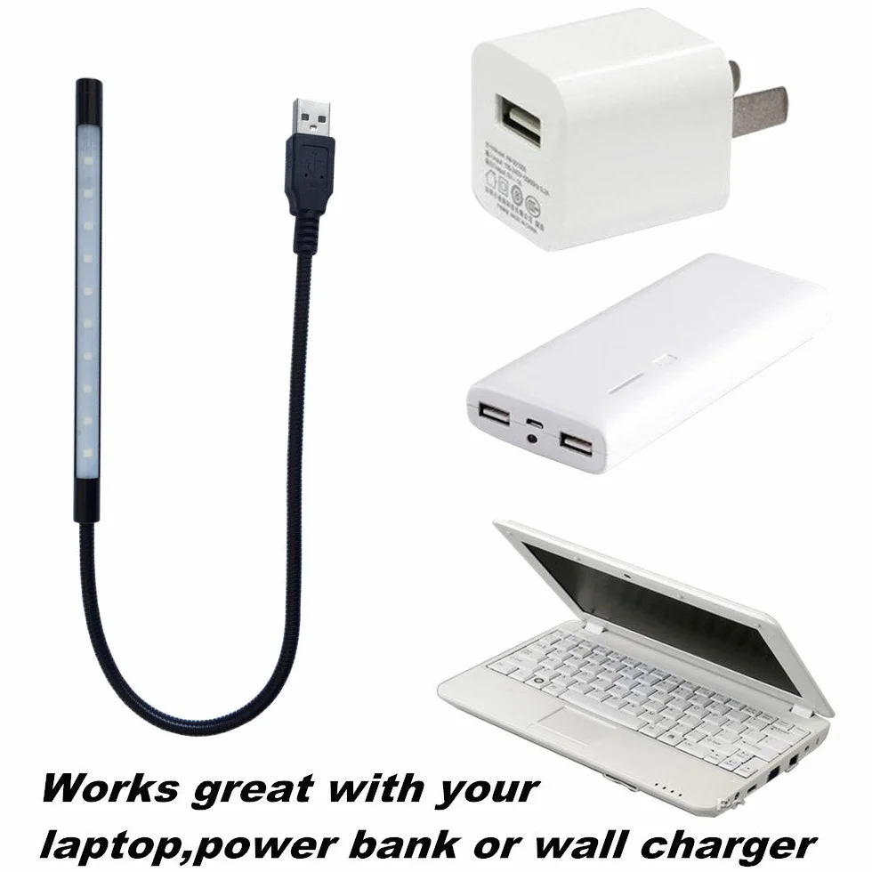 Lampa LED USB – dotykowa przenośna lampa do książek, ściemniana, elastyczne światło do notebooków, tabletów, powerbanków, komputerów stacjonarnych, lampka nocna do czytania, lampka na laptopa