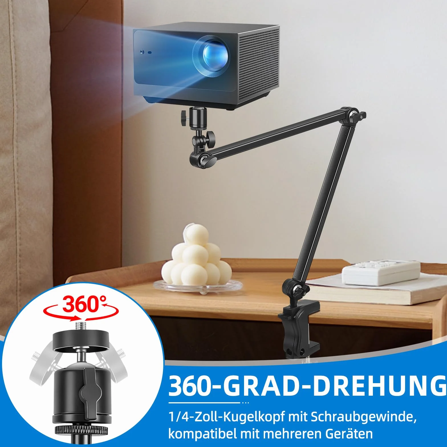 Uchwyt na kamerę internetową, statyw stołowy z gwintem 1/4 cala, ramię aparatu do Logitech C922 C930, GoPro Hero, aparatów DSLR, świateł pierścieniowych i wielu innych
