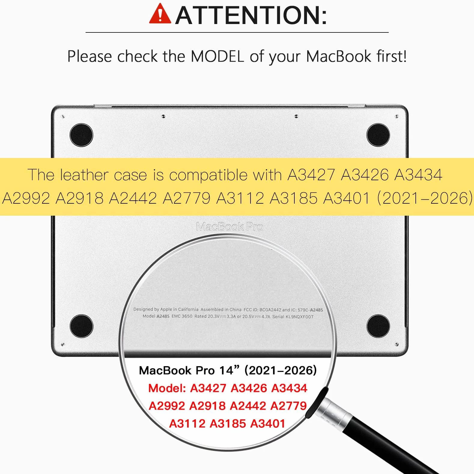 Etui dla Macbook Pro 14 M5 M4 M3 M2 M1 Pro/Max 2026-2021 A3427 A3426 A3434 A2992 A2918 A2442 A2779 A3112 A3185 A3401, ICARER Leather Protective Case Cover Shell dla Macbook Pro 14 2026-2021 Czarny