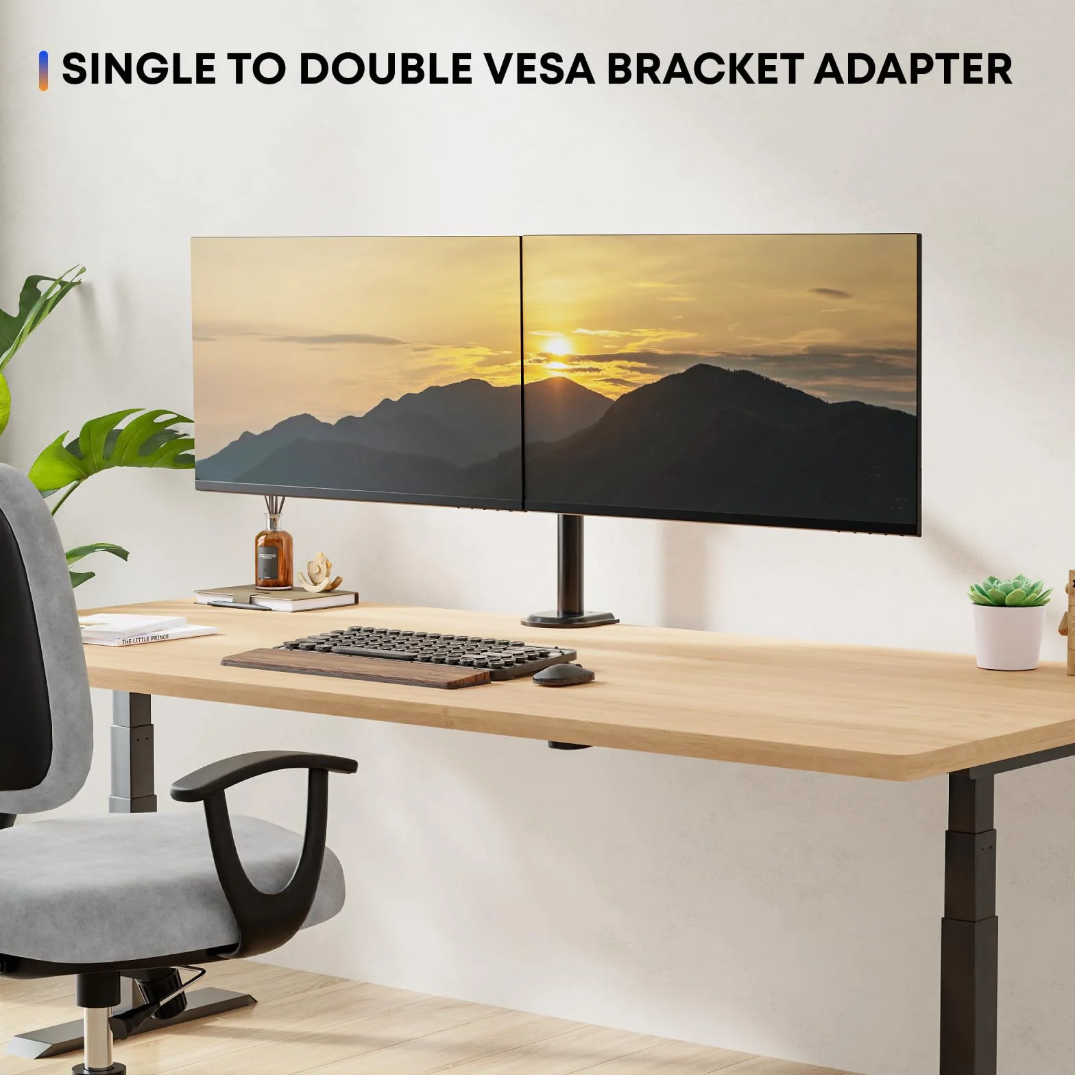 Uchwyt ścienny podwójny monitor VESA 75x75 100x100 mm 13-27 cali 10 kg