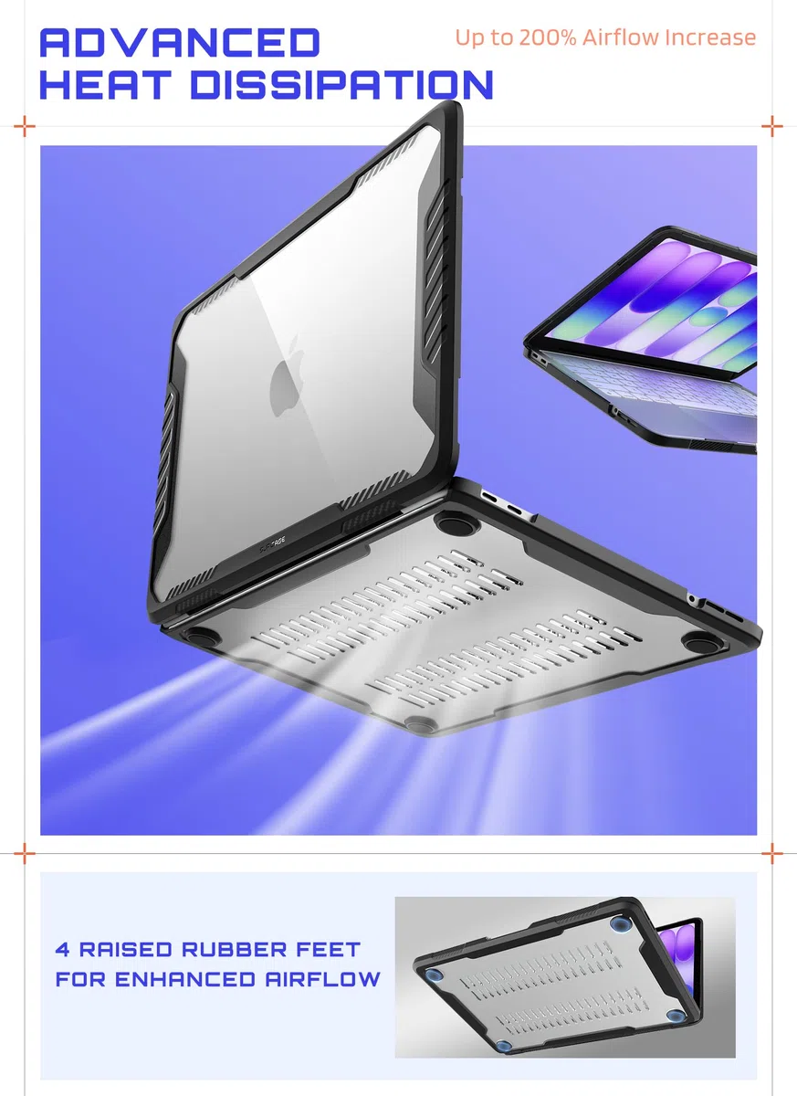SUPCASE Etui na MacBooka Neo 2026 13,0 cala (jednorożec Beetle) wytrzymały pokrowiec na MacBook Neo 2026 13" - czarny