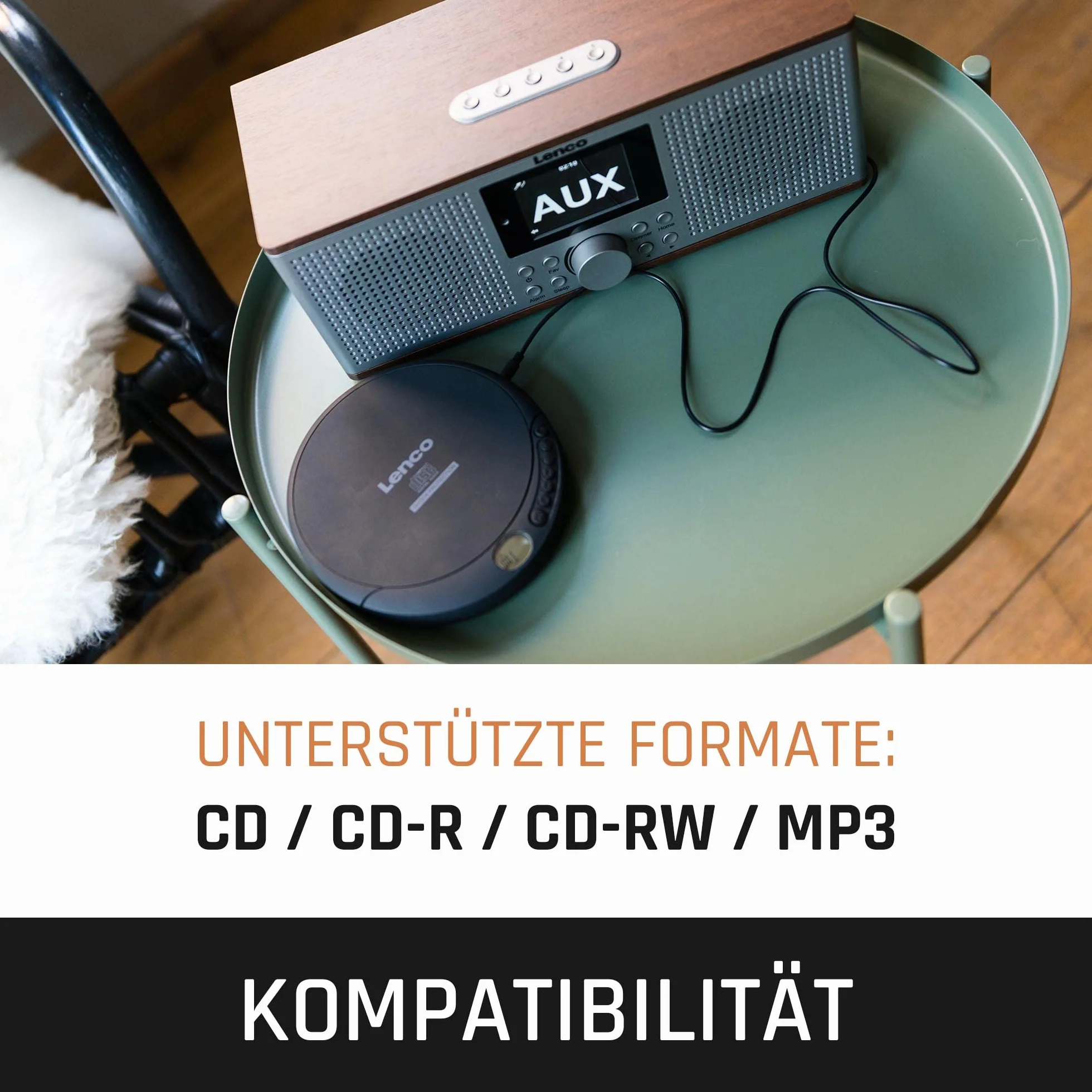 Lenco CD-200 Przenośny Odtwarzacz Cd, Czarny, 5 W