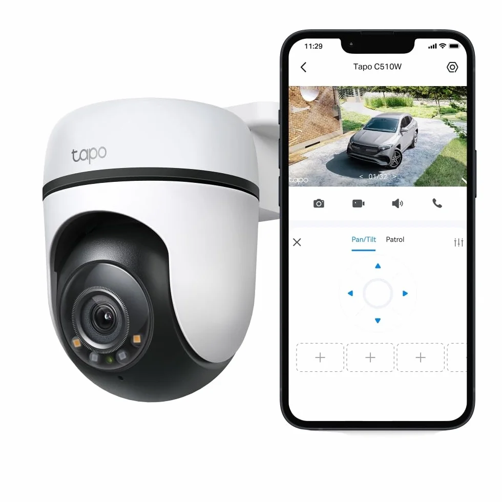 TP-Link Tapo C510W Kamera zewnętrzna Wi-Fi 2K QHD IP65 Śledzenie ruchu Pełnokolorowy tryb nocny