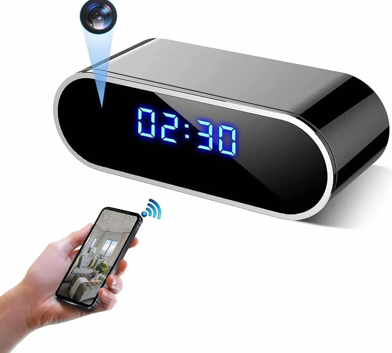 Budzik 4K FULL UHD WiFi czerwona kamera szpiegowska kamera wideo Mini DV Przenośny rejestrator wideo Obsługa Android iPhone App Vista Pilot 140 Kąt widzenia w nocy Wykrywanie ruchu
