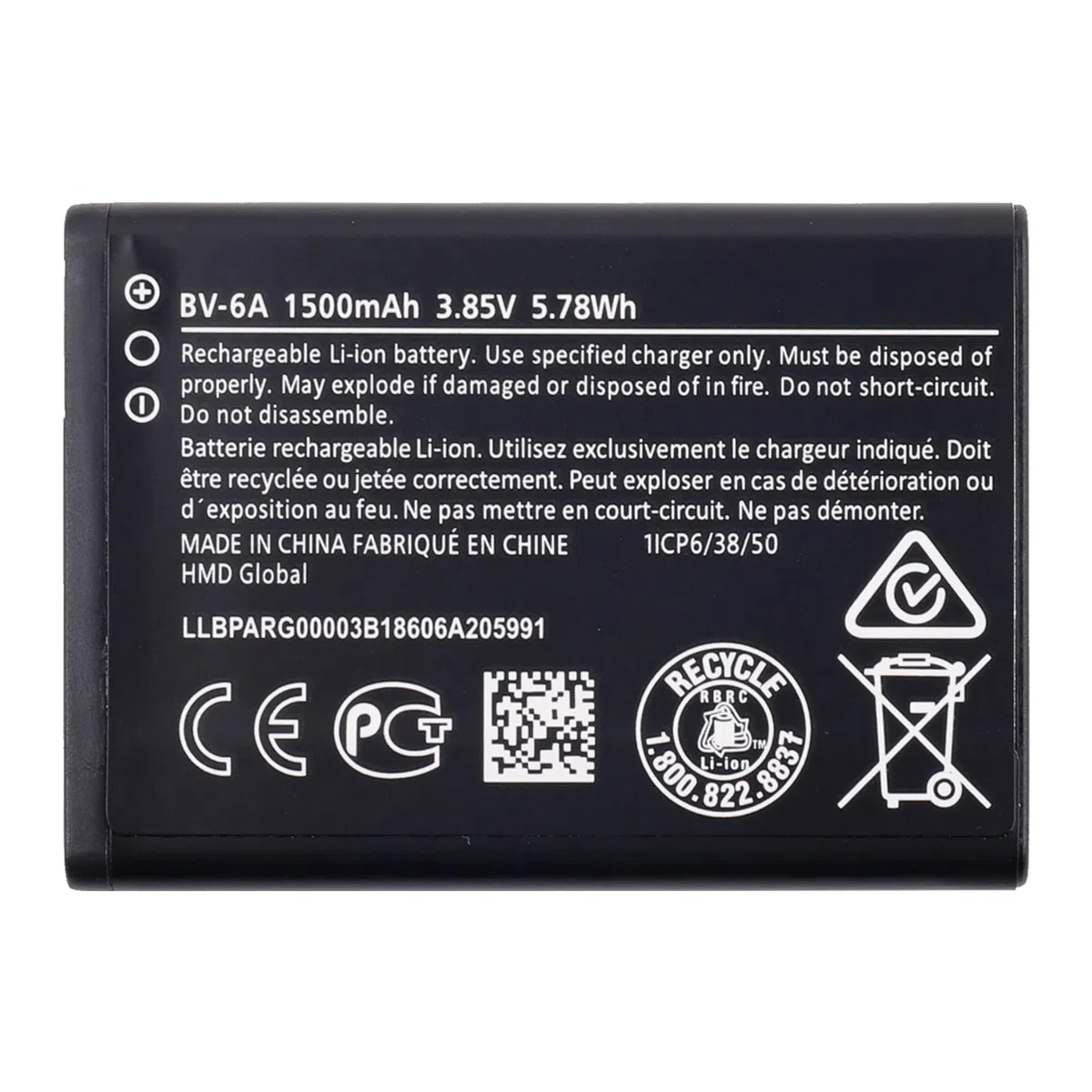 BV-6A bateria kompatybilna z Nokia 8110 4G 2017 Nokia Banana 2060 3060 5250 C5-03 z narzędziami