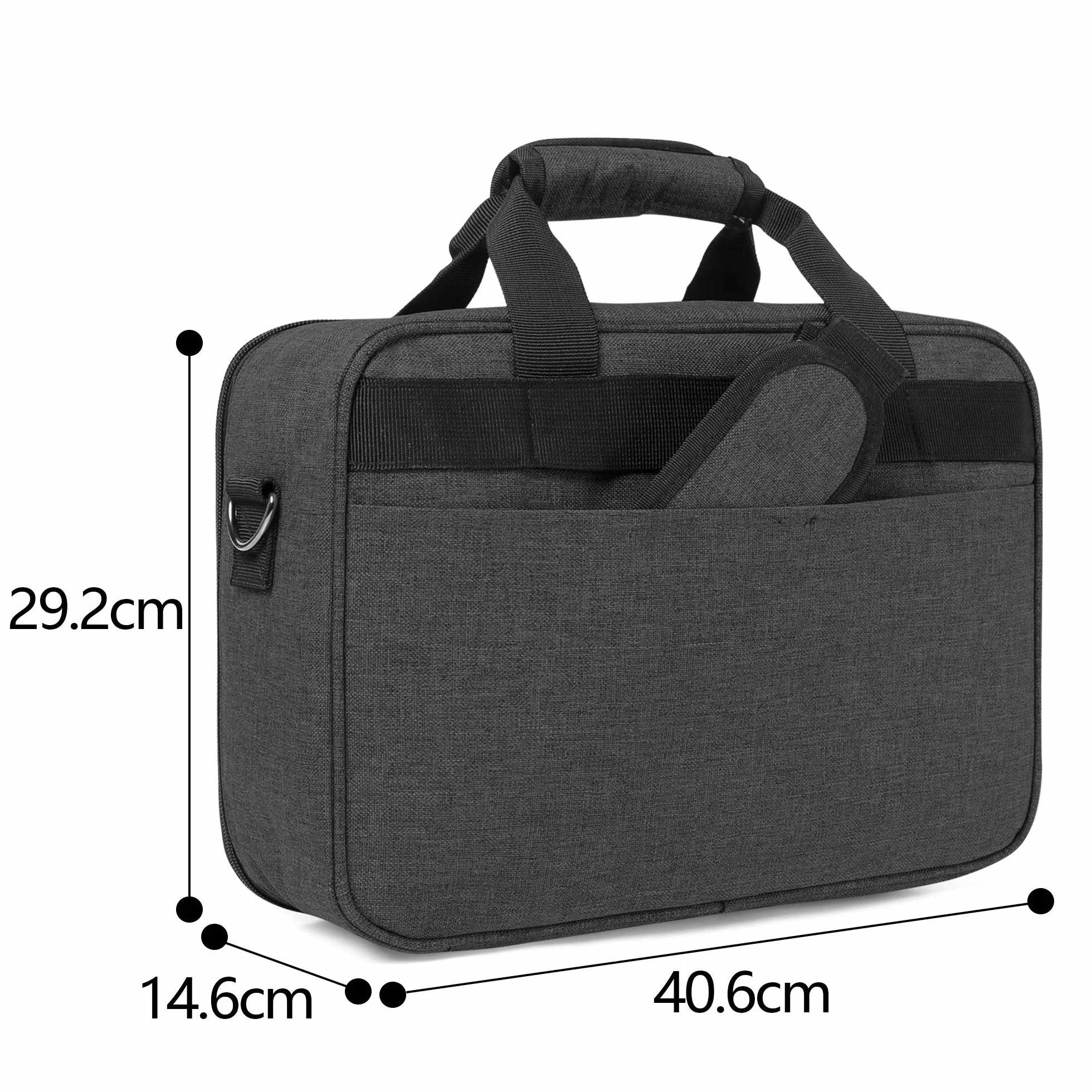 Etui Luxja na projektor, torba na projektor z ochronną wkładką na laptop, etui na projektor z kieszeniami na akcesoria (kompatybilne z większością głównych projektorów), Czarny, 40.6 cm x 29.2 cm x