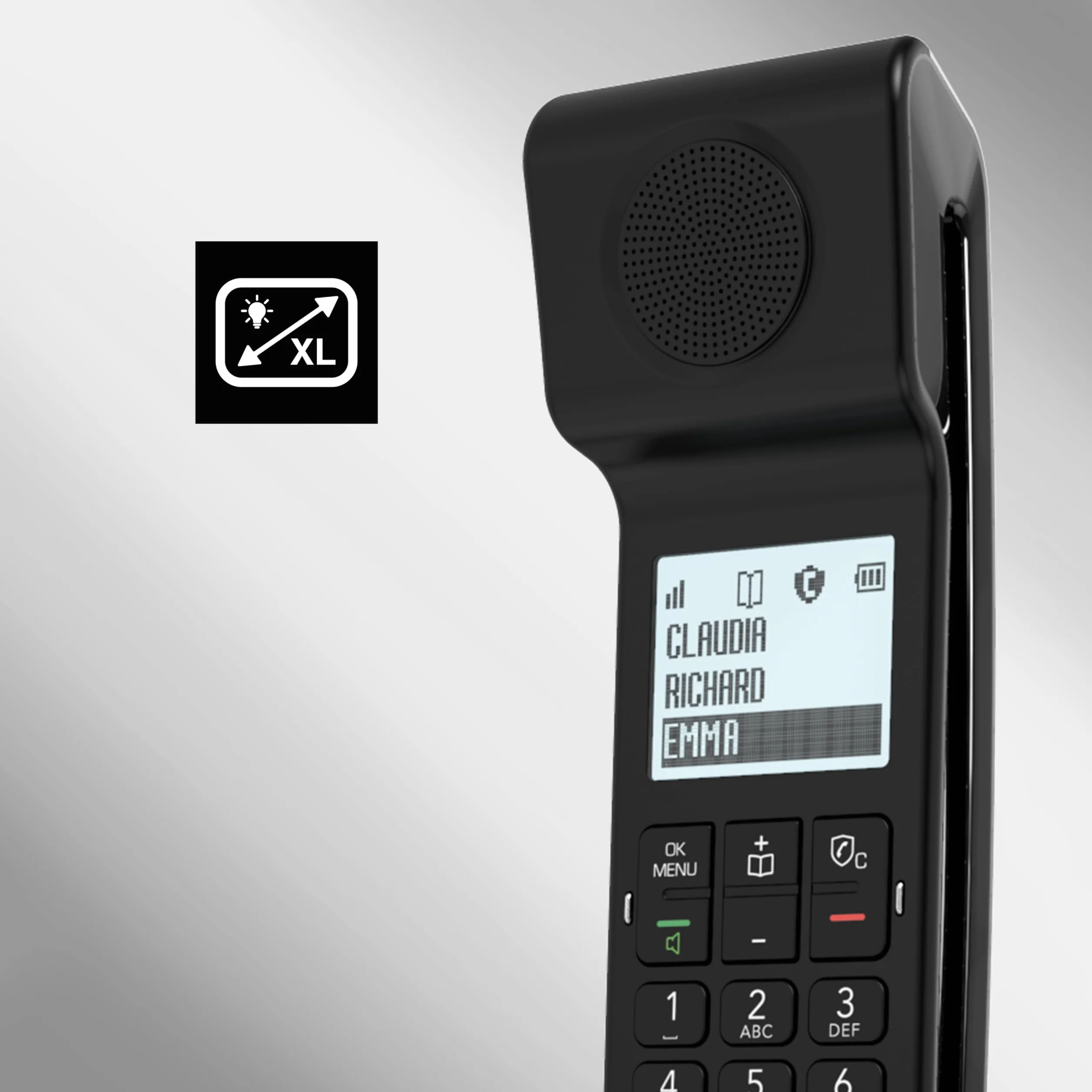 Alcatel Epure Premium Bezprzewodowy telefon DECT z automatyczną sekretarką, zestaw głośnomówiący, blokada połączeń, czarny