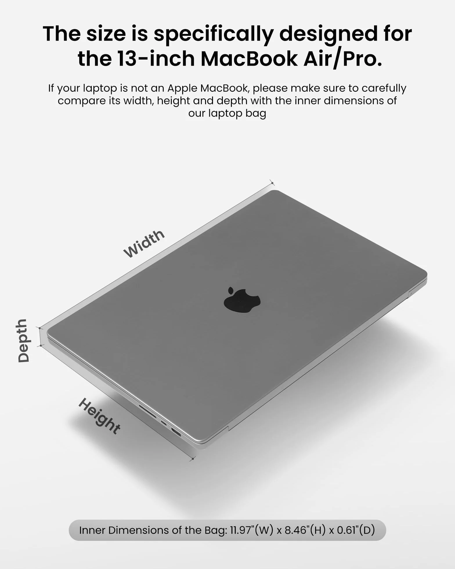 Tomtoc Torba 360° na 13-calowego MacBook Air M3/A3113 M2/A2681 M1/A2337, MacBook Pro M2/A2686 M1/A2338, Wodoodporna Torba na Laptopa z Pokrowcem