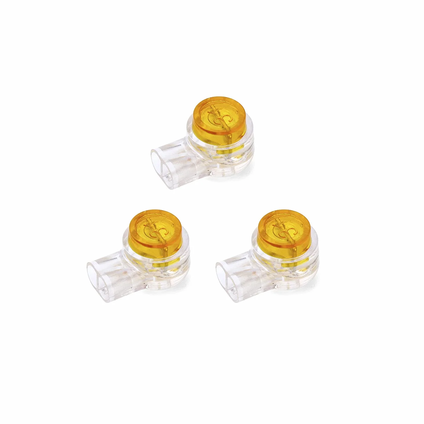 QWORK® 200 Pack UY K1 Wodoodporne Złącza Kabli Telefonicznych - Pomarańczowe, Przezroczyste Butt Splice Jelly Crimp do Kabla Danych i Przewodów Telefonicznych