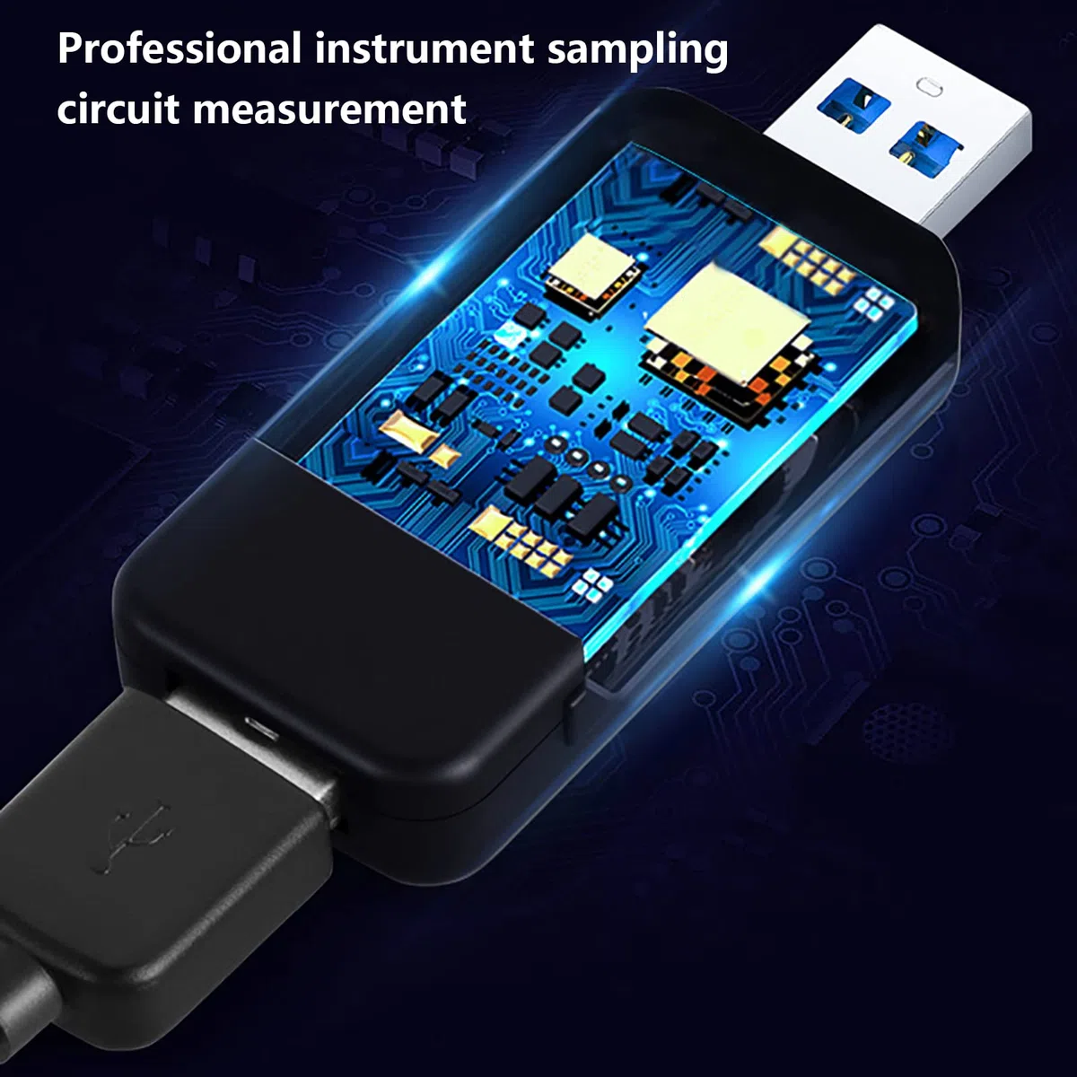 WANGCL Cyfrowy tester USB z kolorowym wyświetlaczem Tester napięcia USB, miernik prądu, tester mocy USB, tester pojemności baterii, obsługa szybkiego ładowania 65 W/120 W, czarny