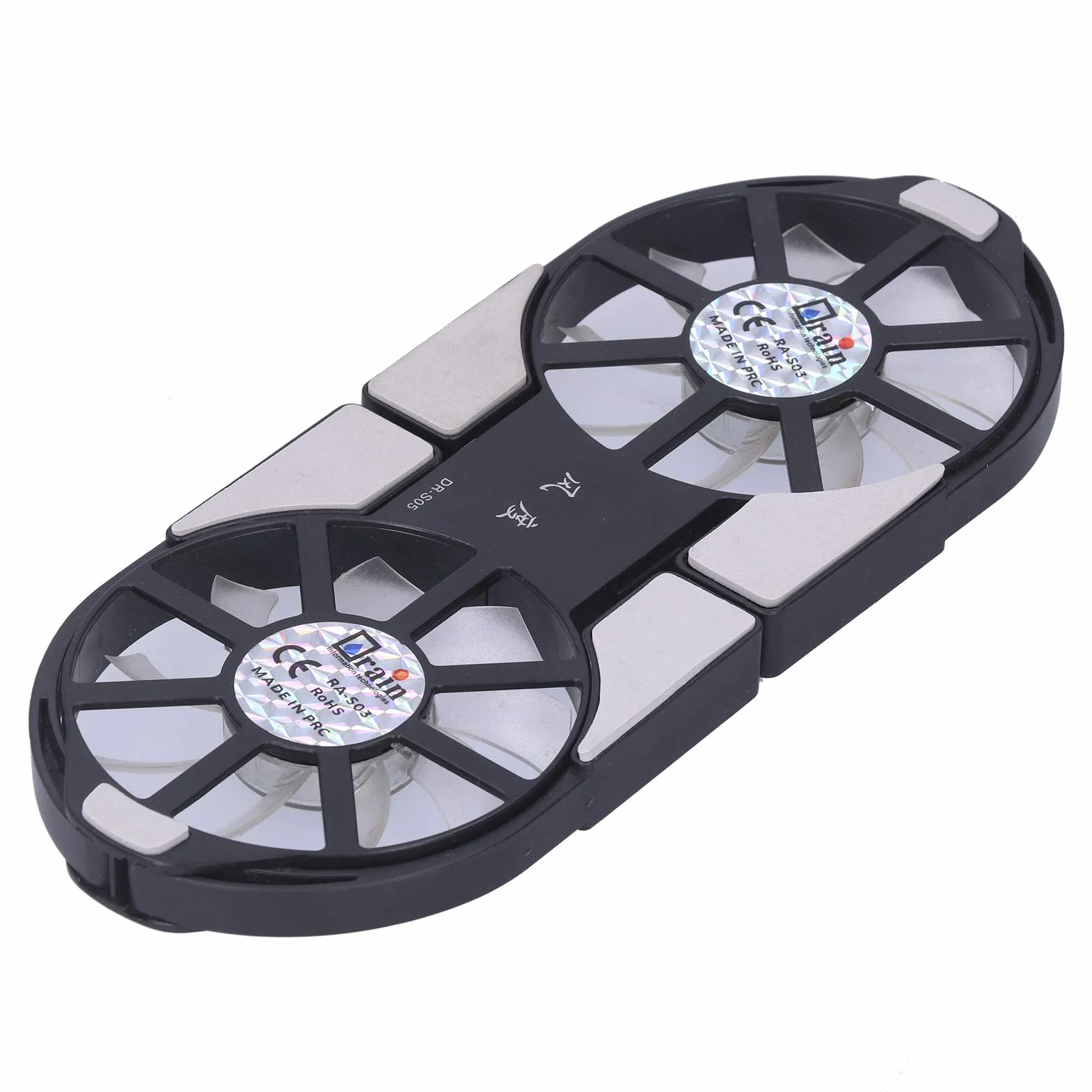Podkładka Chłodząca do Laptopa, 4-kolorowa, Składana, Podwójna Wentylacja Radiator o Dużej Objętości Powietrza Radiator Chłodnica USB do Notebooka(czarny)
