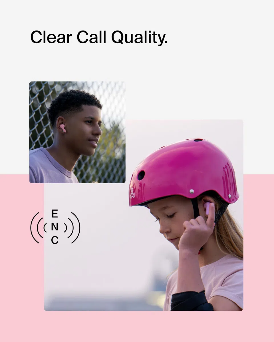 Słuchawki Douszne Bluetooth Dla Dzieci Belkin Soundform Nano 2 Z Wbudowanym Mikrofonem, 28 H Pracy Na Baterii, Bezpieczna Głośność 85 Db, Wodoodporność Ipx5 – Do Iphone'A, Ipada, Galaxy – Różowe