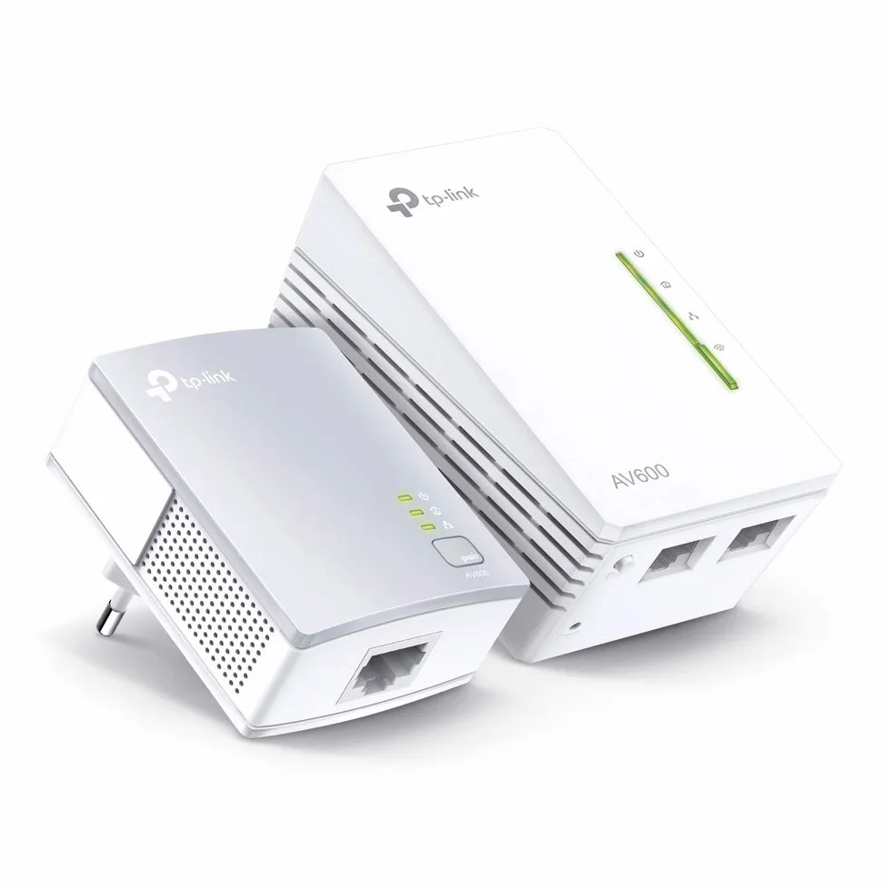 TP-Link TL-WPA4220 ZESTAW AV600 Wi-Fi N300 WiFi Powerline (maksymalna moc 600 Mb / s, maks. 300 Mb / s 2,4 GHz Wi-Fi, Plug and Play, kompatybilny ze wszystkimi adapterami Powerline, zestaw 2), biały
