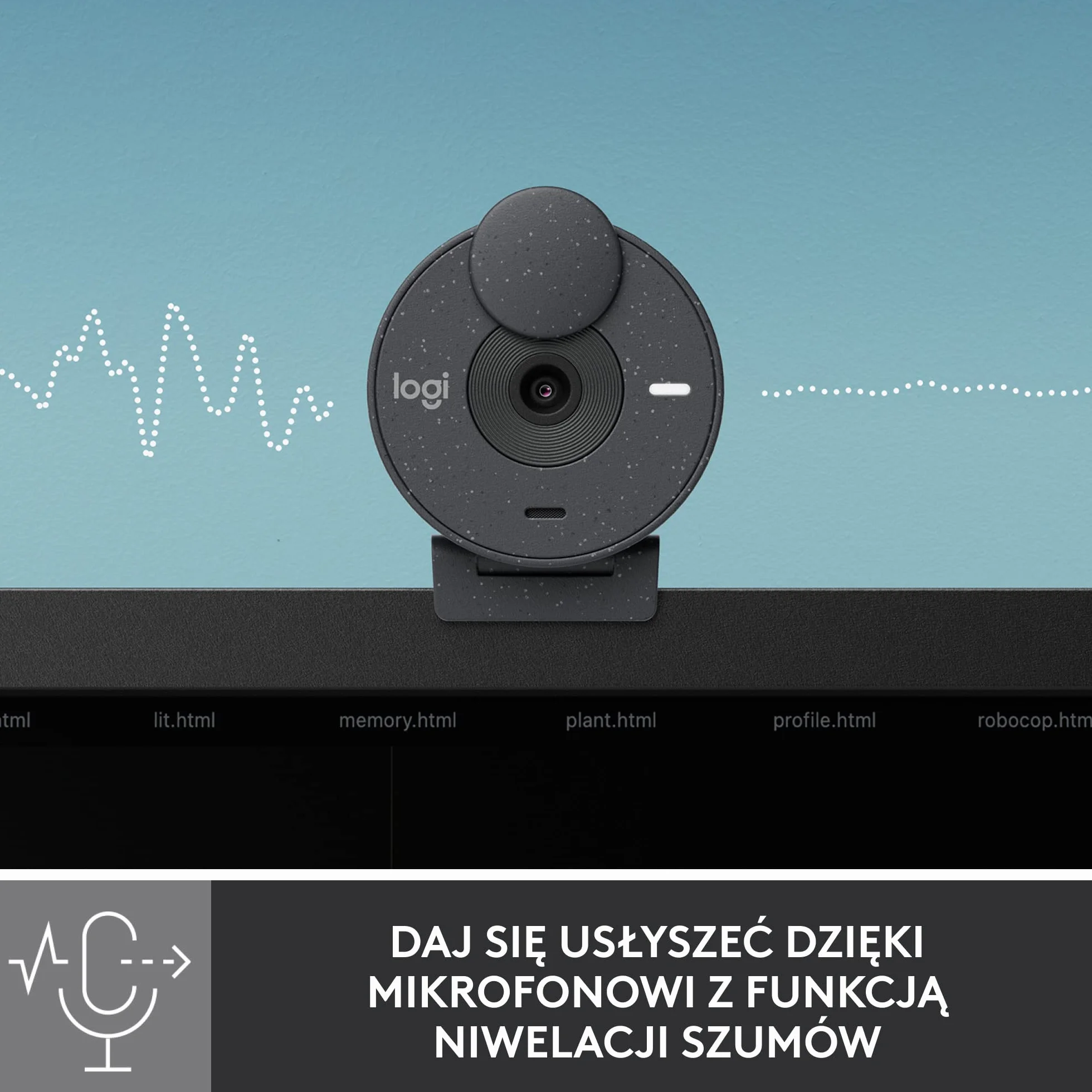 Logitech Brio 300 Full HD Kamera Internetowa z Osłoną, Mikrofonem z Redukcją Szumów, USB-C, Certyfikowana dla Zoom, Microsoft Teams, Google Meet, Auto Korekcja Światła - Grafit