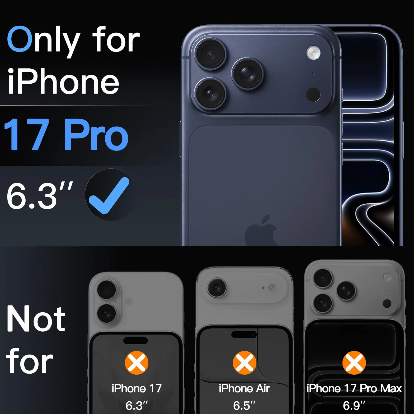 JETech Ochraniacz Ekranu dla iPhone 17 Pro 6,3 Cala z Ochraniacz Obiektywu Aparatu, Narzędzie Łatwej Instalacyjne, Twardości 9H Szkło Hartowane Film, HD Przejaśniać, 2 Sztuki Każdy