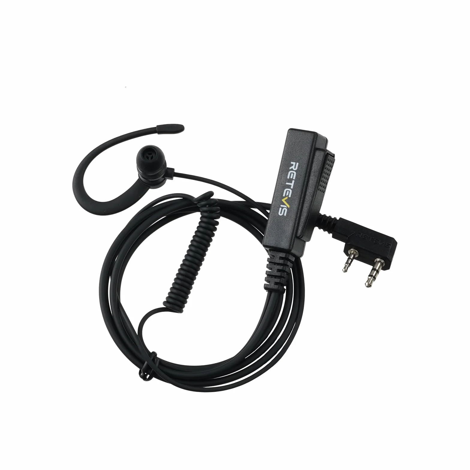 Słuchawka radiowa Retevis w kształcie litery G, bezpieczny zestaw słuchawkowy z mikrofonem PTT, 2-pinowa słuchawka radiowa kompatybilna z radiem Kenwood Two Way Radio Retevis RT24 RT27 RT617 (1szt)
