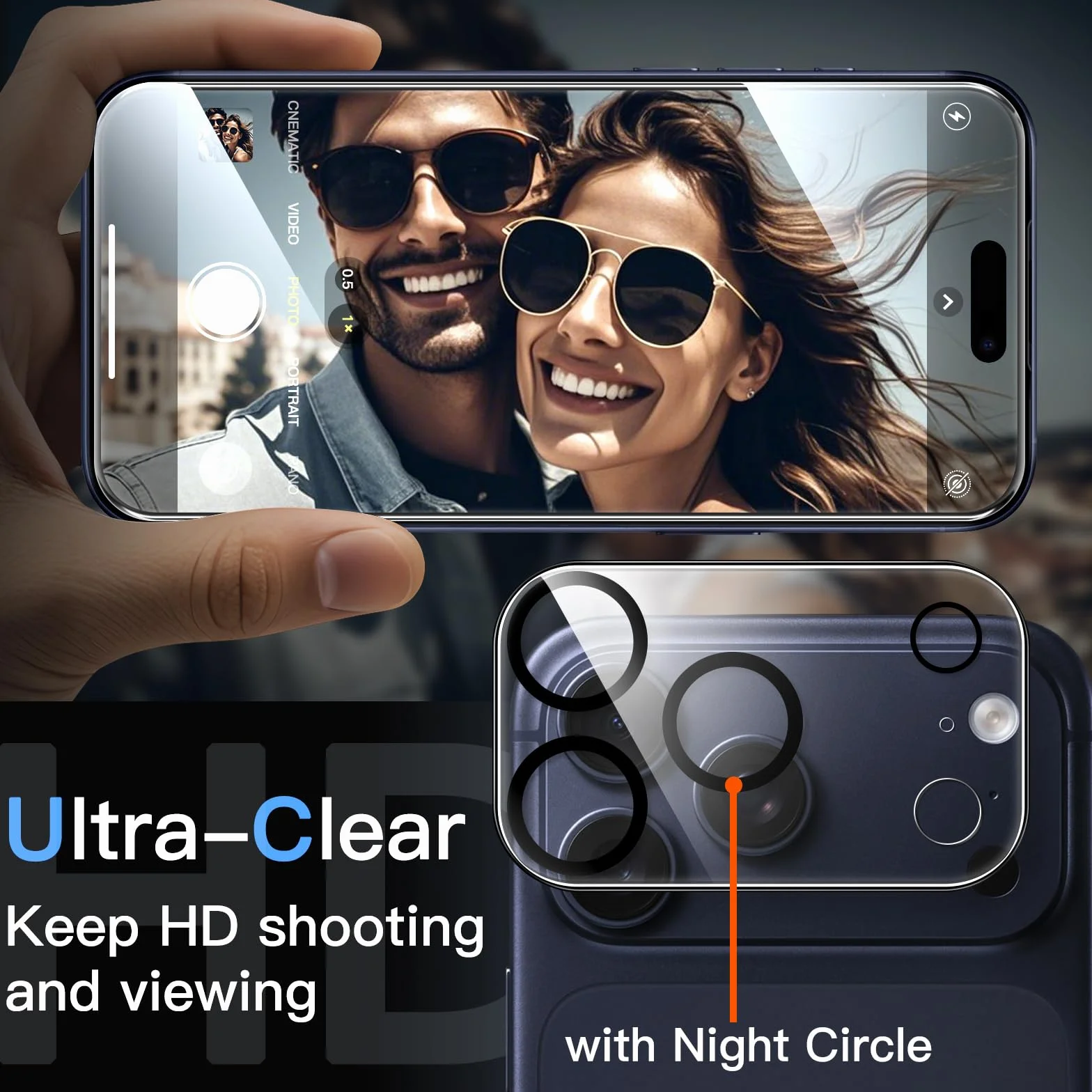 JETech Ochraniacz Ekranu dla iPhone 17 Pro 6,3 Cala z Ochraniacz Obiektywu Aparatu, Narzędzie Łatwej Instalacyjne, Twardości 9H Szkło Hartowane Film, HD Przejaśniać, 2 Sztuki Każdy
