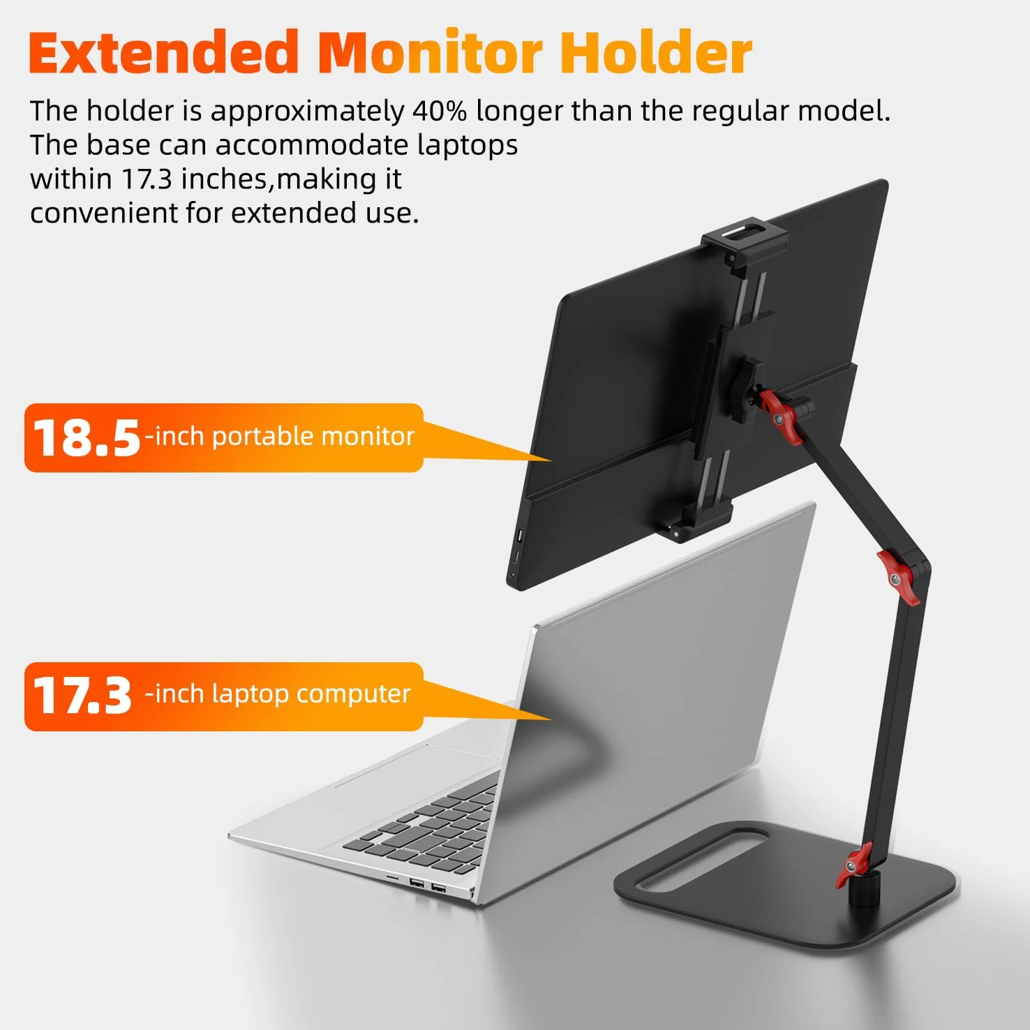 Przenośny stojak na monitor o regulowanej wysokości, ulepszony przenośny uchwyt na ekran o regulowanym guziku dla ekranów 15.6 17.3 18.5 cali, składany aluminiowy stojak na tablet dla iPada