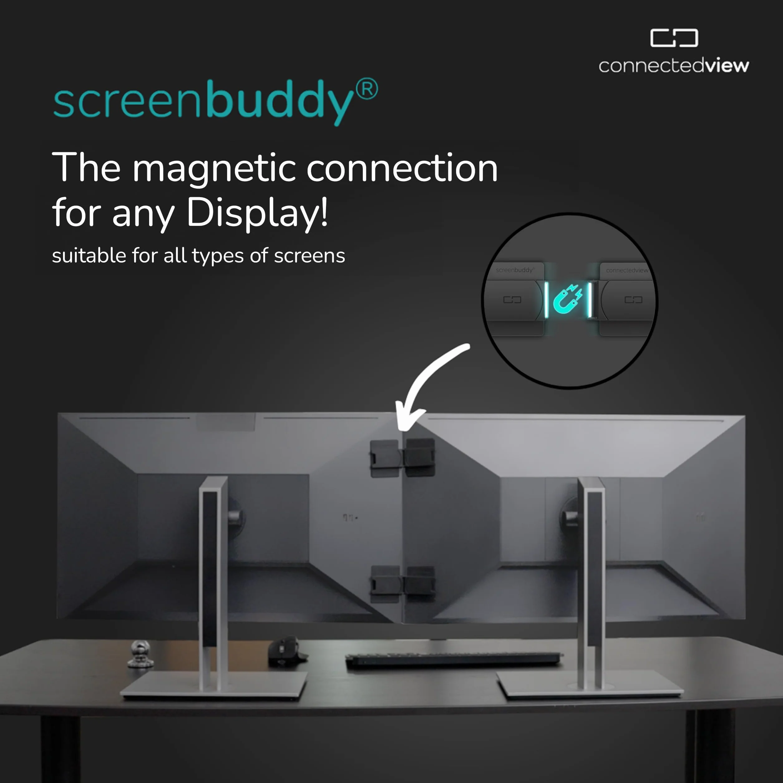 ConnectedView I Innowacyjne akcesoria PC I Magnetyczne połączenie monitora | Akcesoria do gier | Ergonomiczne akcesoria