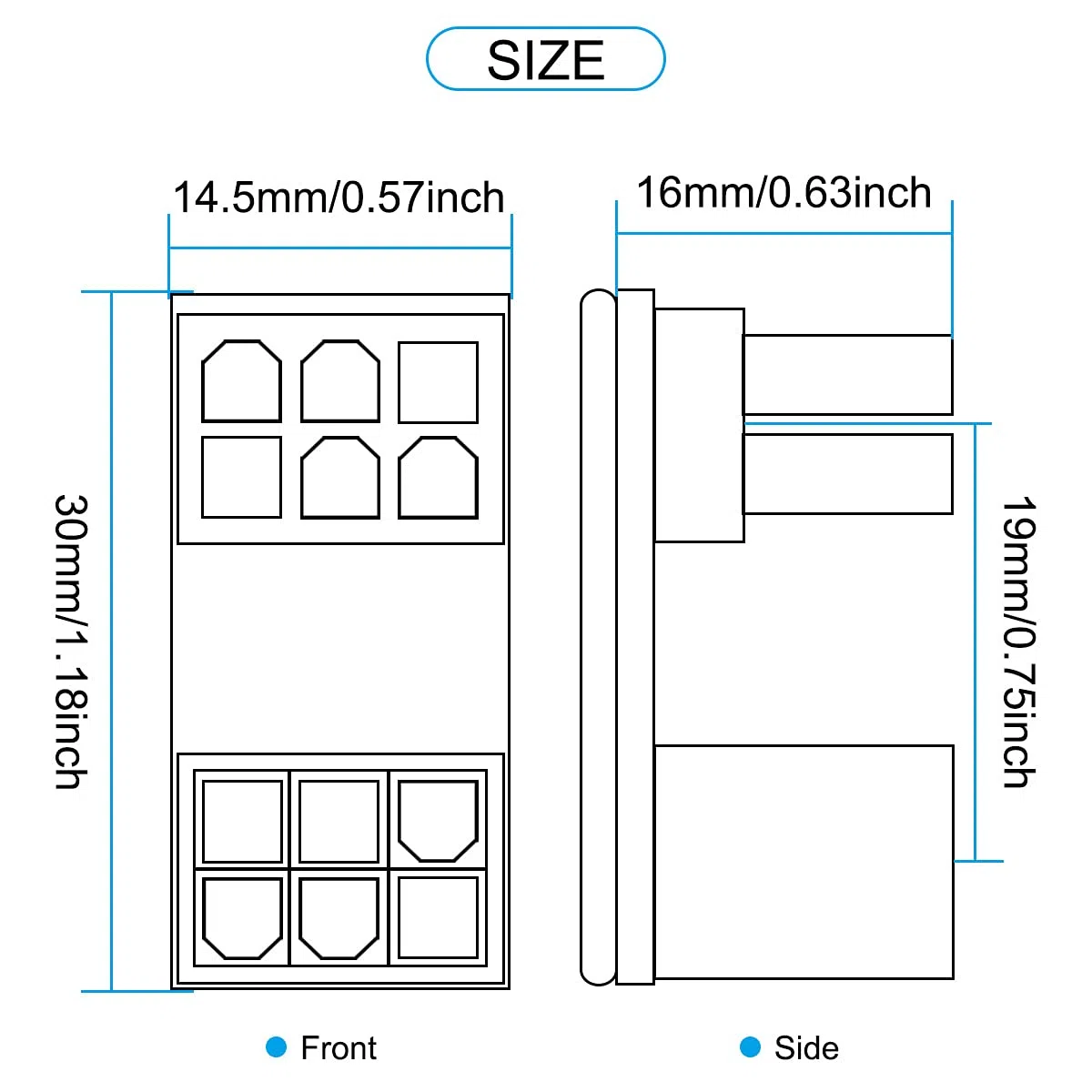 ATX adapter sieciowy, wtyczka 6-pinowa, karta graficzna 180 stopni, pionowy adapter kabla zasilającego, 4 szt. 6-biegunowe gniazdo na wtyczkę 6-biegunową (2 style)