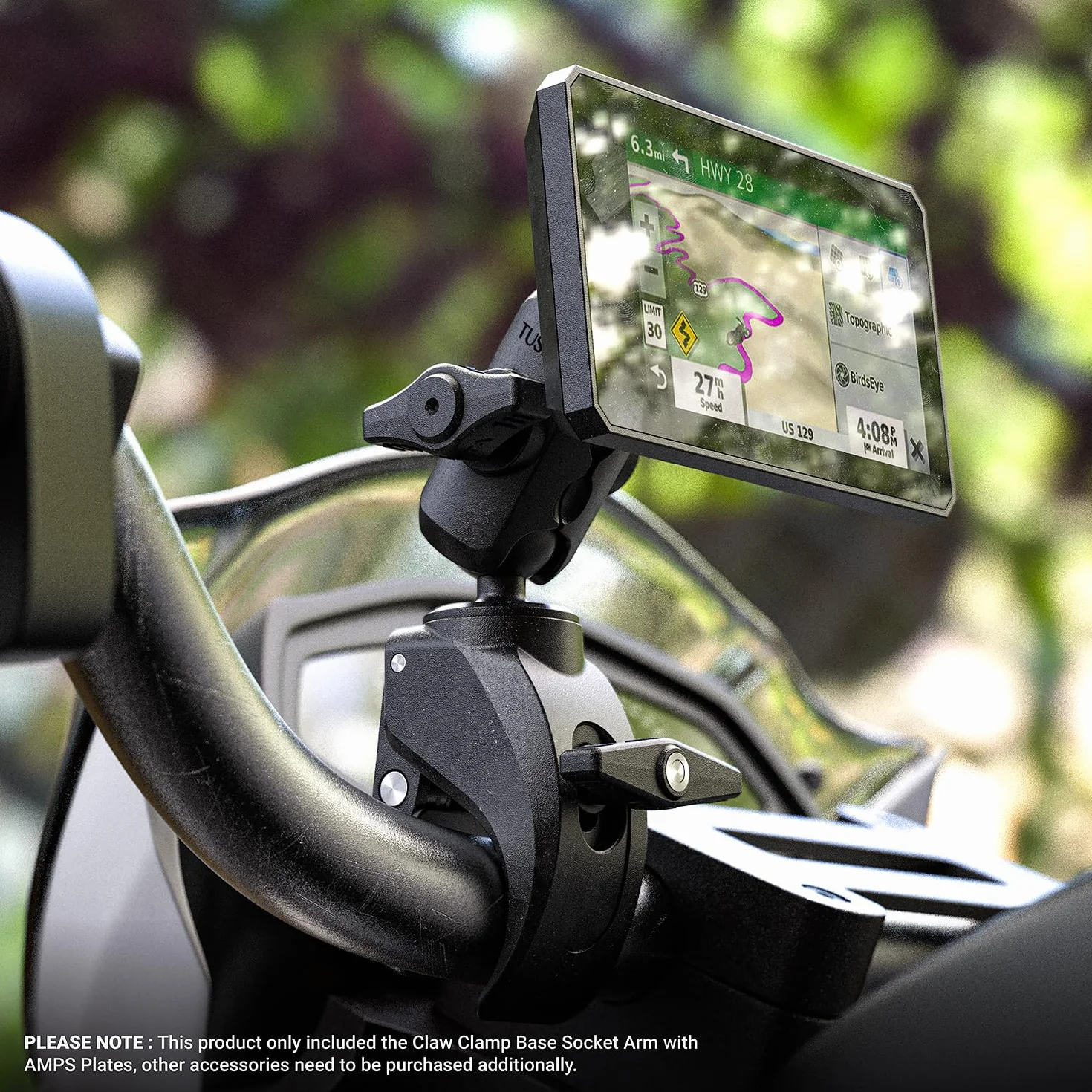 TUSITA Uchwyt Motocykla ATV/UTV Kompatybilny z Garmin Montana, Zumo XT - Podstawa z Chwytaczką