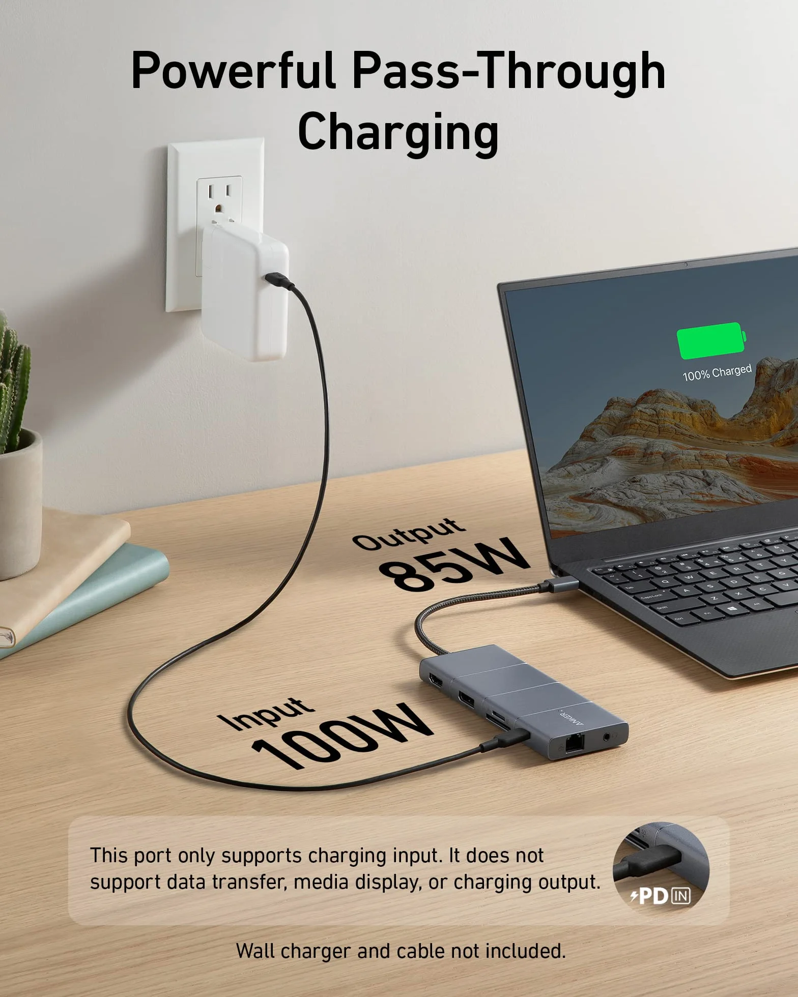 Anker Hub USB-C 565 11 w 1, 10 Gb/s, porty danych USB-C i USB-A, 4K HDMI, DisplayPort, 100 W PD, 2 dane USB 2.0, Ethernet, AUX, microSD i SD, odpowiedni do XPS i wielu innych