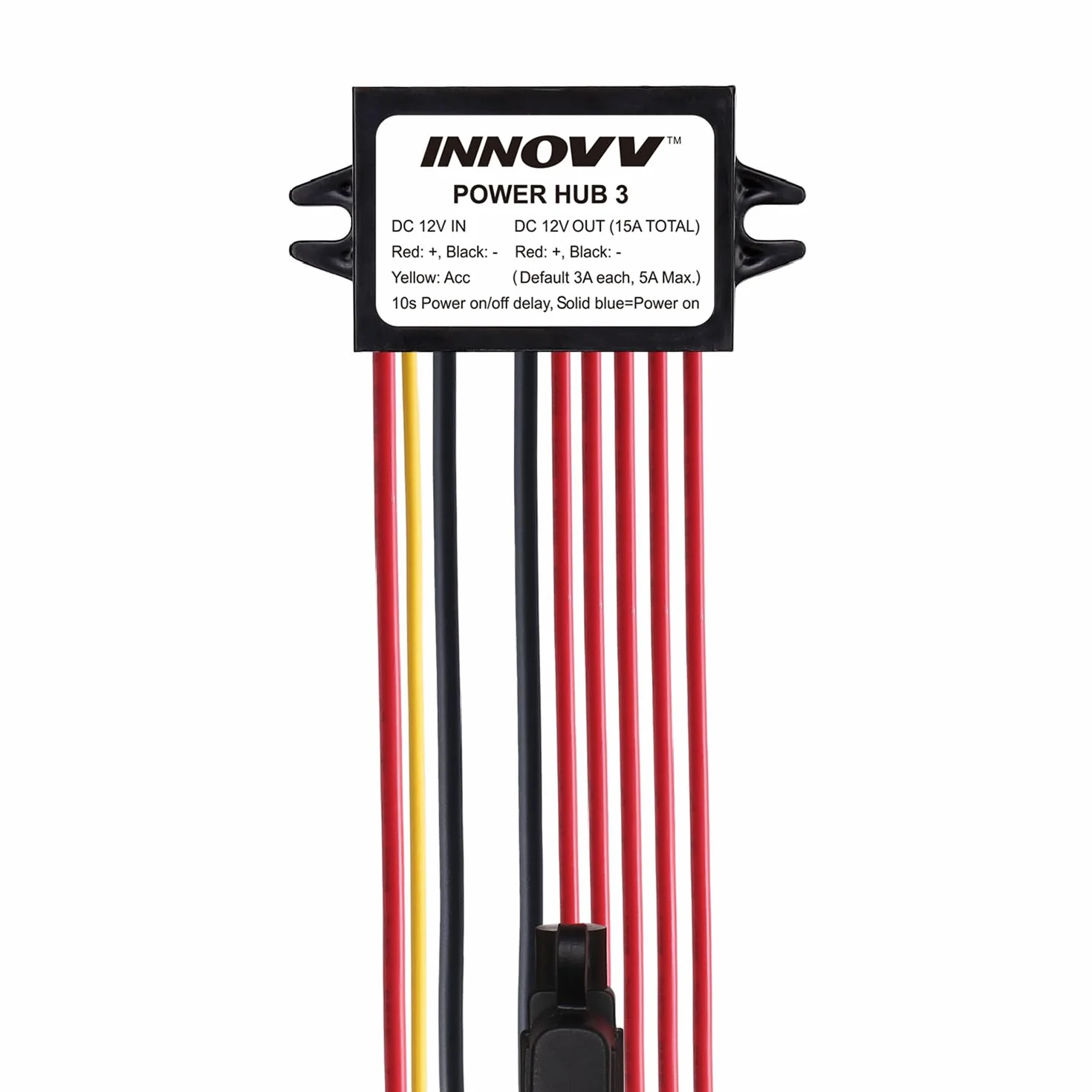 INNOVV Power Hub 3 Power Distribution System Kit, DC 12V 15A Motorcycle Power Distribution Hub