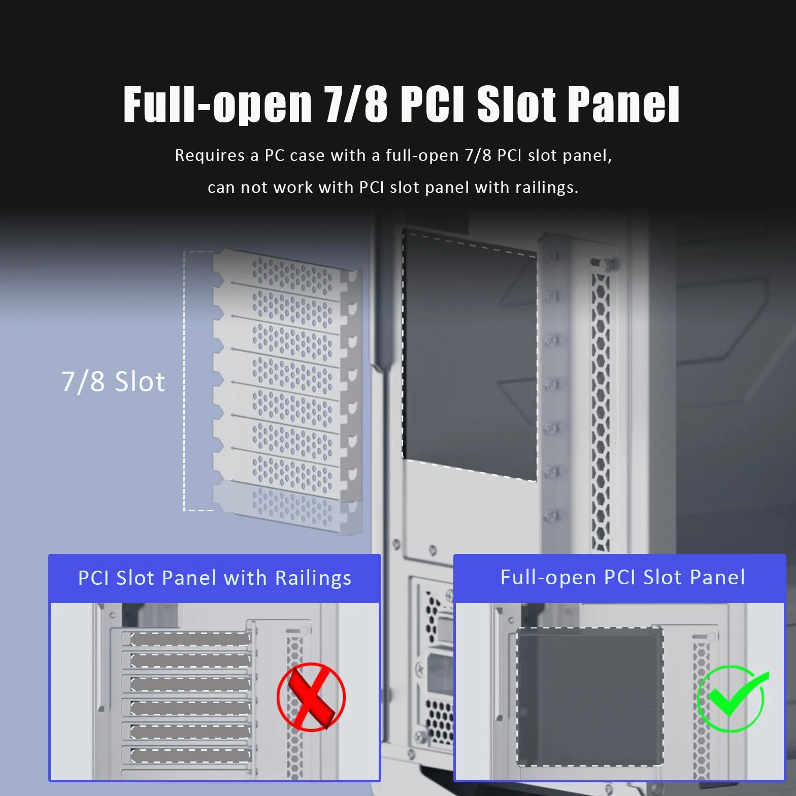 GLOTRENDS 3-slotowy wspornik GPU z kablem PCIe 4.0 Riser 150 mm do pionowego montażu GPU, kompatybilny z serią RTX 40/30 i Radeon RX7000/RX6000, obudowy PC z otwartym gniazdem PCI 7/8
