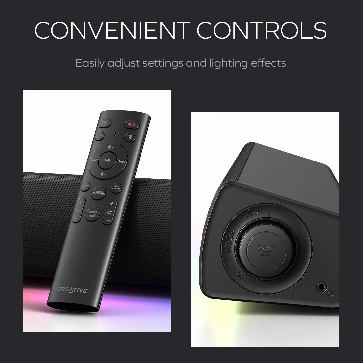 CREATIVE Sound Blaster GS5 RGB Gaming Soundbar Bluetooth 5.4 60W SuperWide