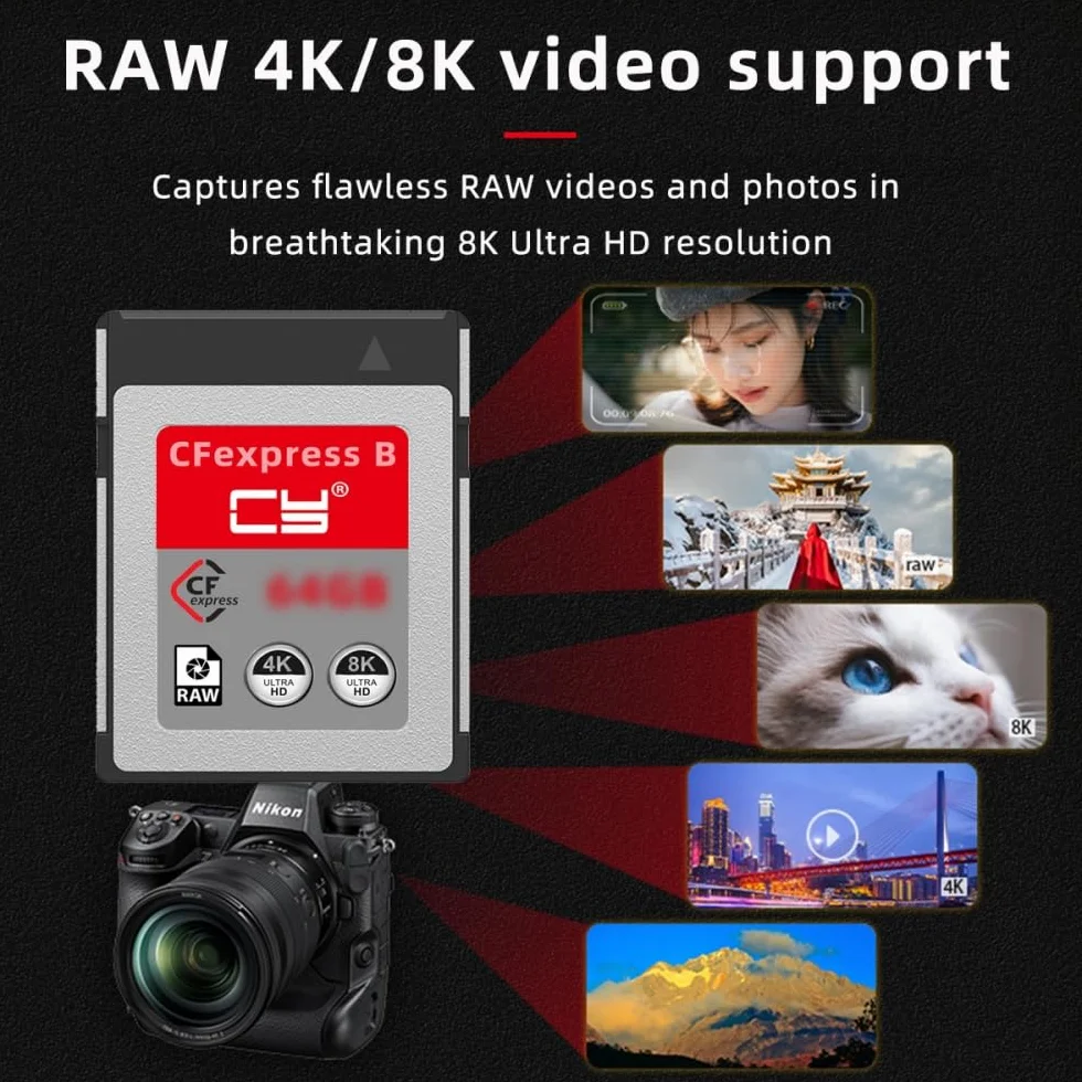 Karta pamięci CFexpress typ B 256 GB CFE CFB kompatybilny z kamerą 8K RAW PCIe