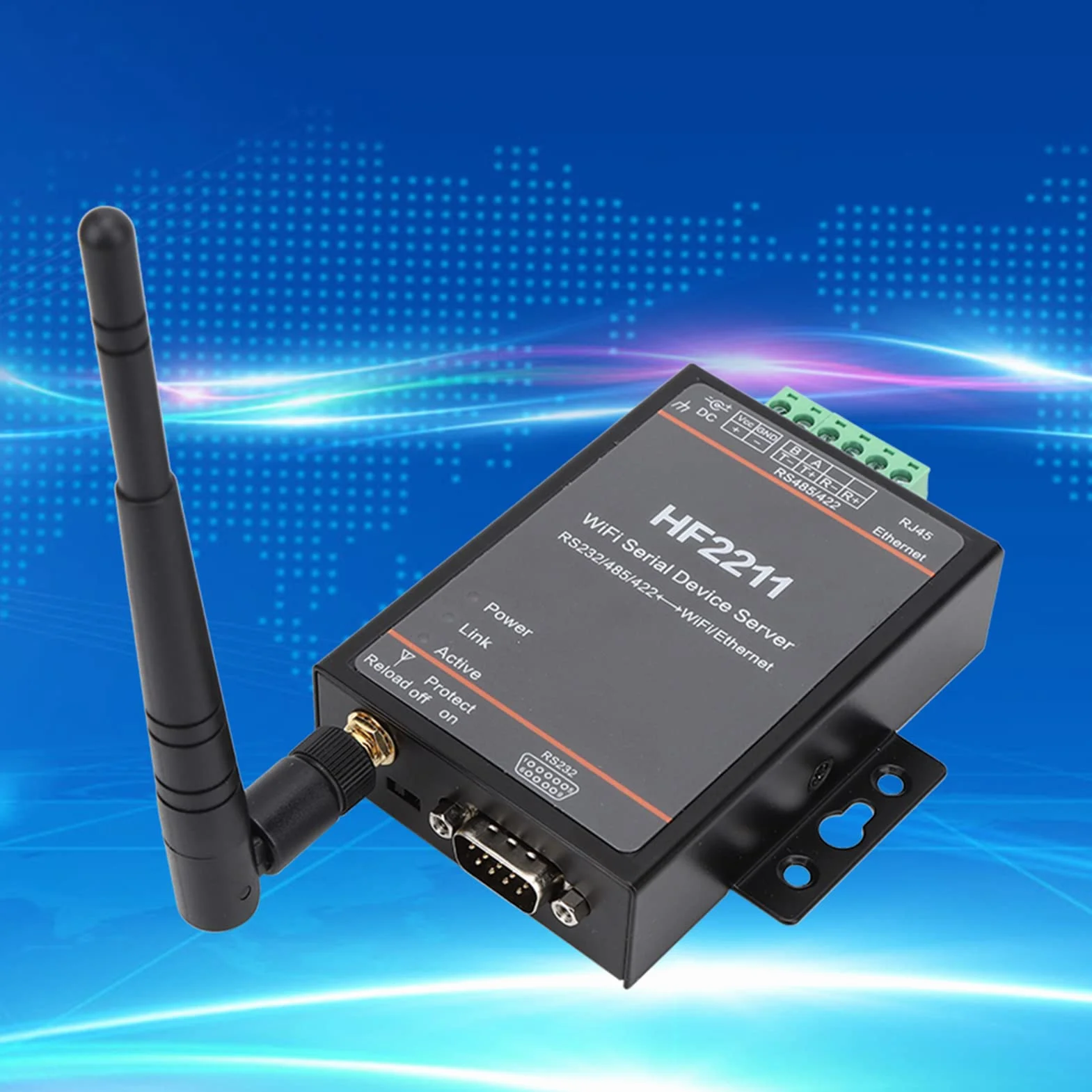 Serwer Szeregowy HF-2211 Konwerter RS232 na WIFI Ethernet i RS422 dla Komunikacji Seryjnej Sieciowej Urządzeń Przemysłowych i Automatyzacji