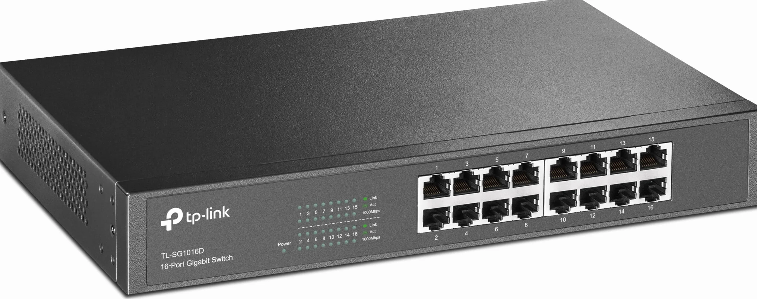 TP-Link TL-SG1016D | Niezarządzalny przełącznik Gigabit 16× RJ45 | Obudowa desktop lub rack | Energooszczędny | Plug & Play