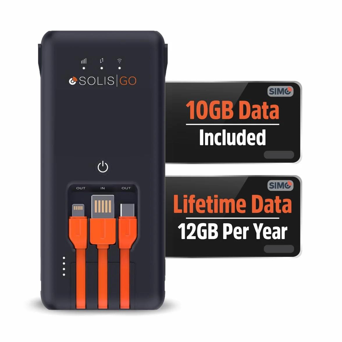 SIMO Solis Go przenośny hotspot WiFi z 1 GB/miesiąc na całe życie, 300 Mb/s, bateria 8000 mAh, przenośny mobilny router WiFi, bez umowy w ponad 140 krajach, router 4G Mifi dla 10 urządzeń