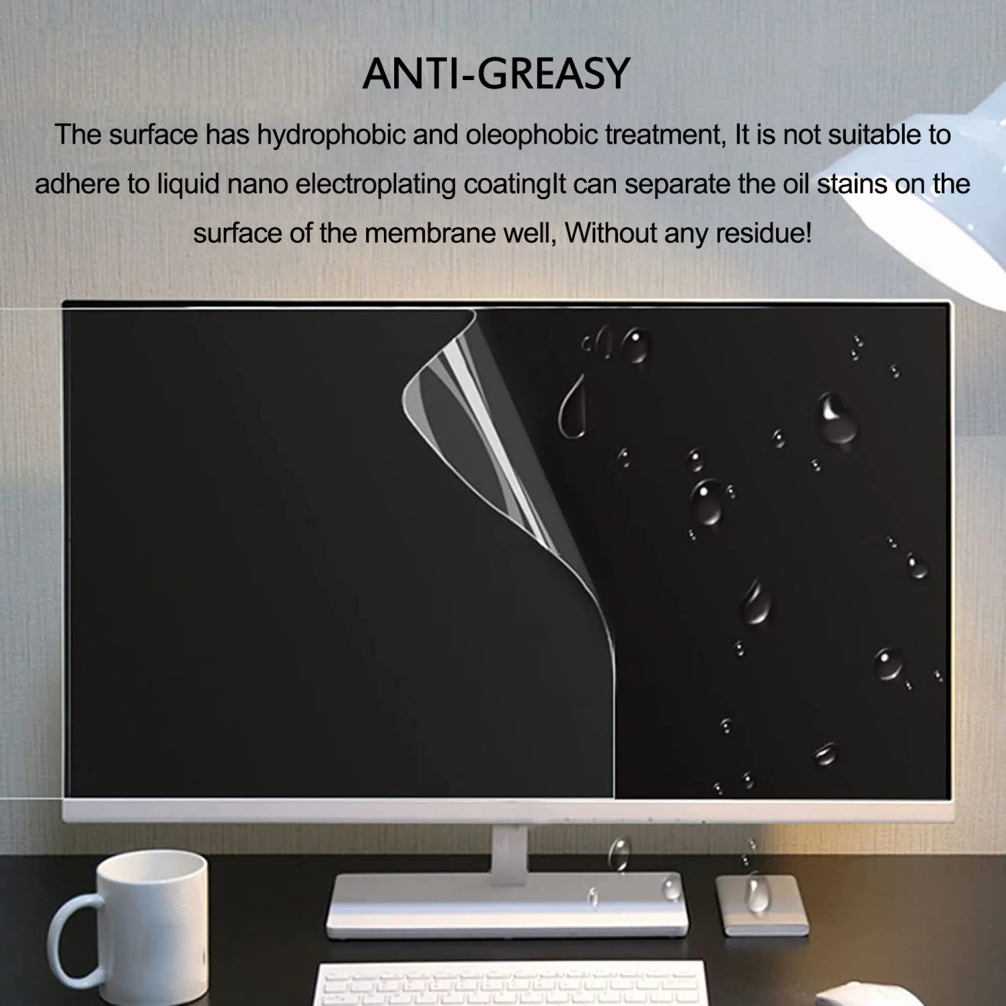 4H Matowy Ochraniacz Ekranu TV LCD Antyodblaskowy, Skuteczność Antyodbicia Do 90%, Antybłękitny/Antyodblaskowy Film Filtr Zmiękcza Światło, Zmniejsza Zmęczenie Oczu / 75 cali 1645 X 930mm / Niebieski
