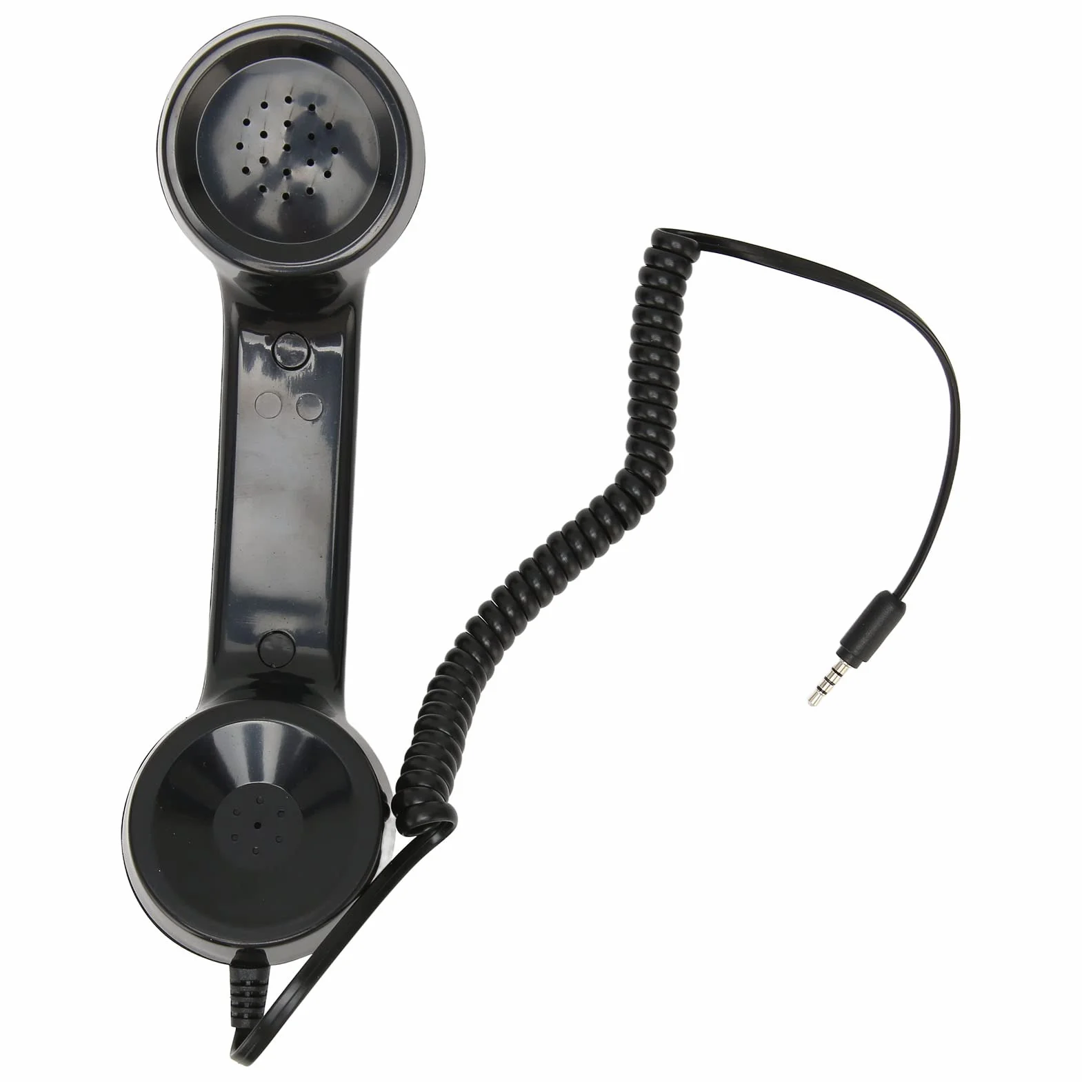3.5mm Retro Słuchawka Telefoniczna, Odbiornik Telefonu do Głośnika Mikrofonu, Ręczny Wielofunkcyjny Radiation Retro do Smartfonów i Komputerów (Czarny)