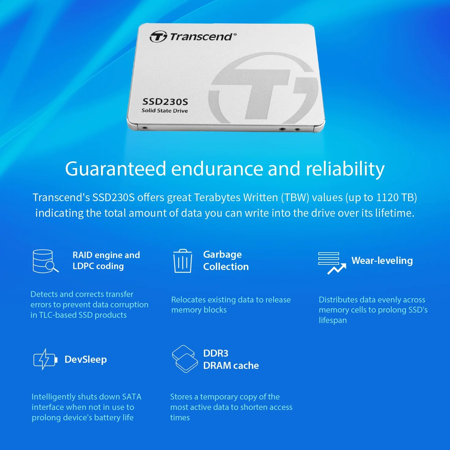 Transcend SSD230S 128 GB 2,5" SATA SSD 3D TLC z pamięcią podręczną DRAM (TS128GSSD230S)