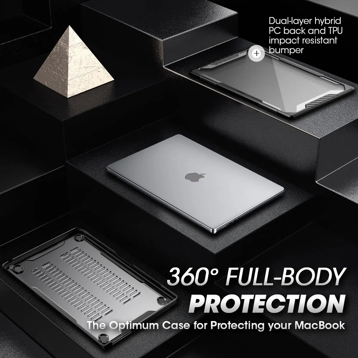 SUPCASE Etui Unicorn Beetle do MacBooka Air 13,6" (M3/2024, M2/2022) A2681, dwuwarstwowe twarde etui do MacBook Air 13,6" z Touch ID (czarne)