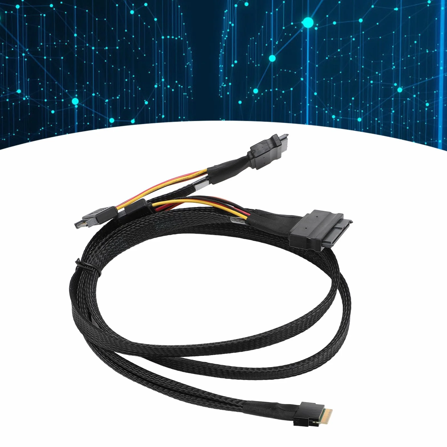 SFF-8654 8I na 2xSFF-8639 NVME U.2, kabel adaptera NVMe, 24 Gb/s 80 cm cienki do kabla adaptera karty SAS do płyty głównej SSD, długość 31,50 cala